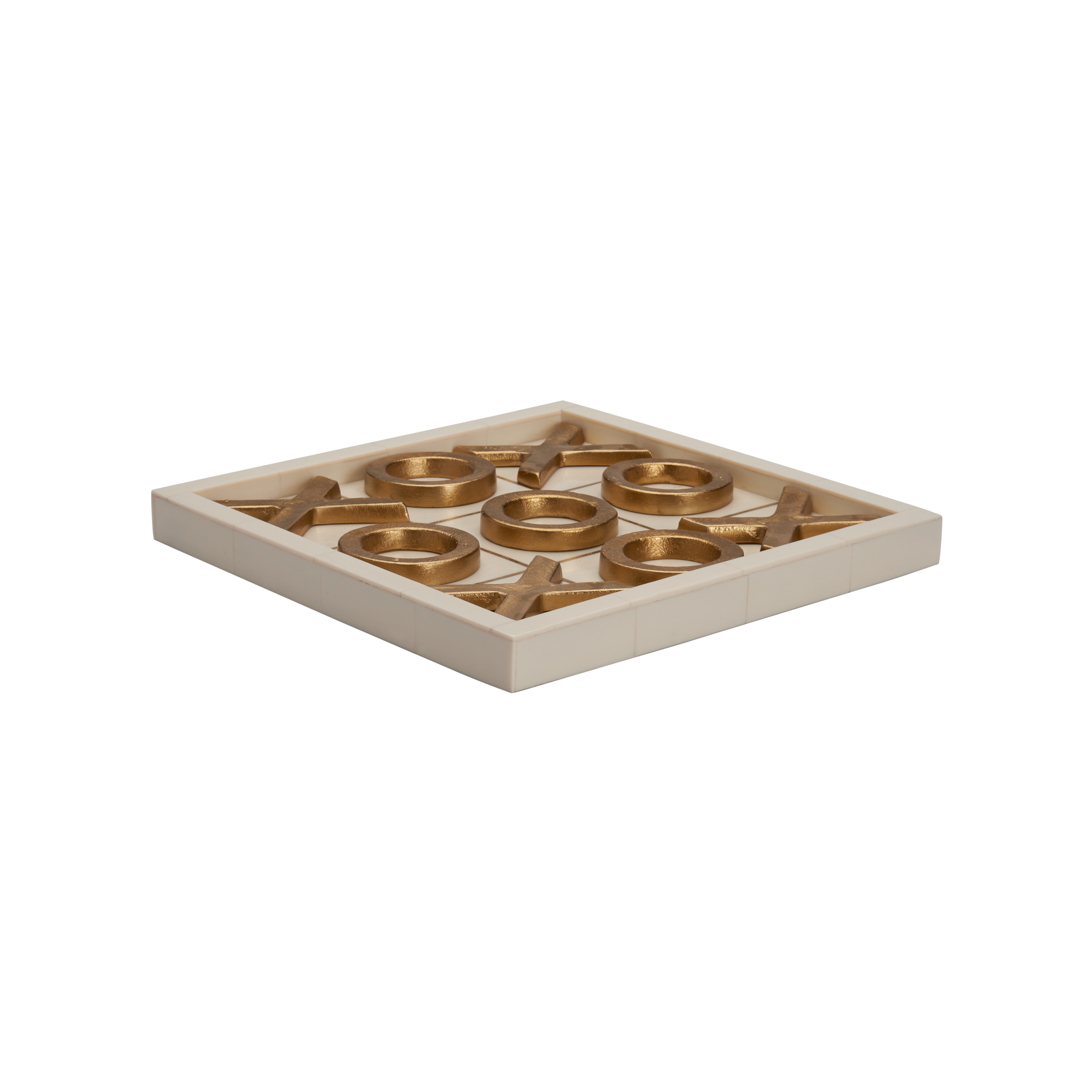 Tic Tac Toe-Resin/Gold Metal (Box)