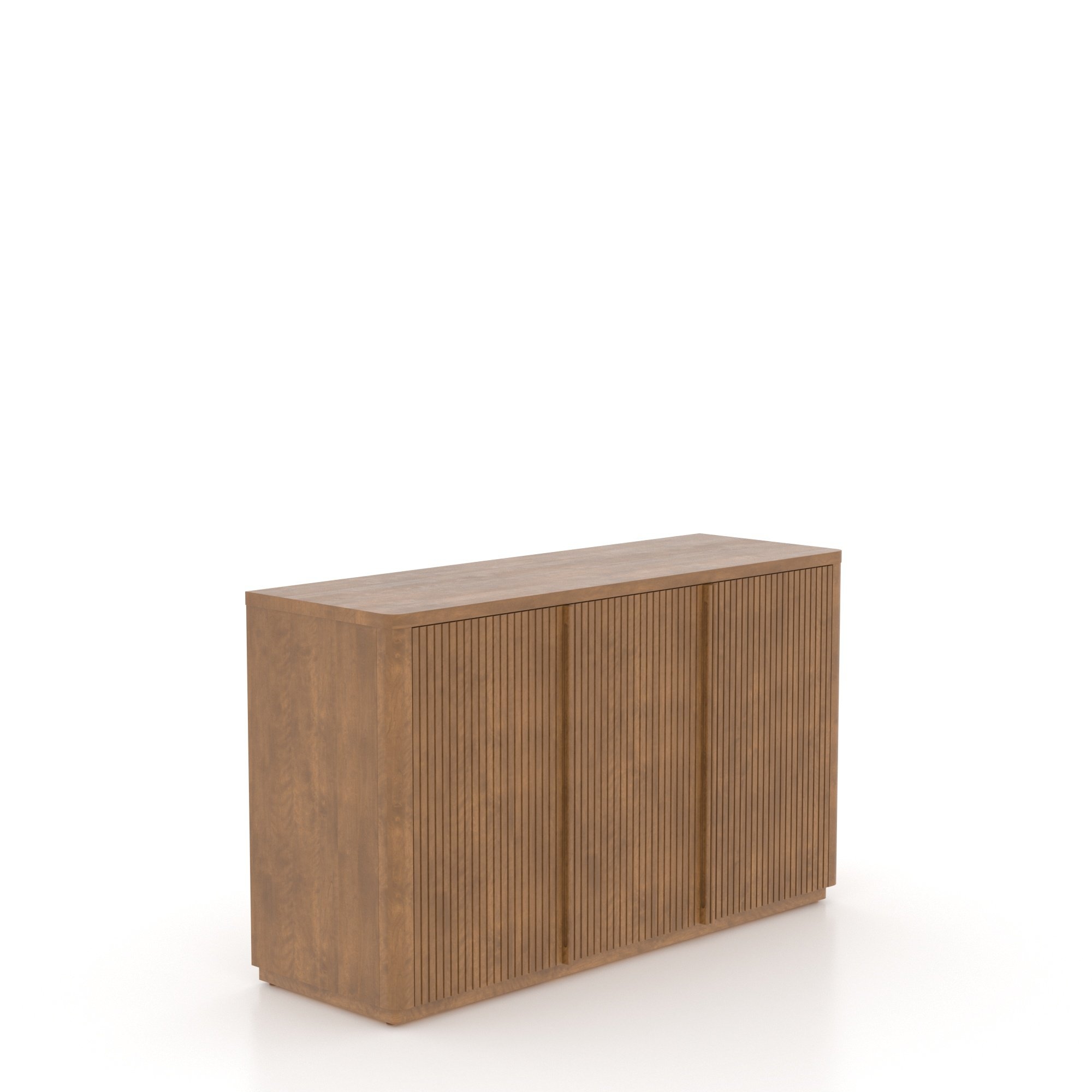 Grooved Wood Buffet w/Fluted Doors