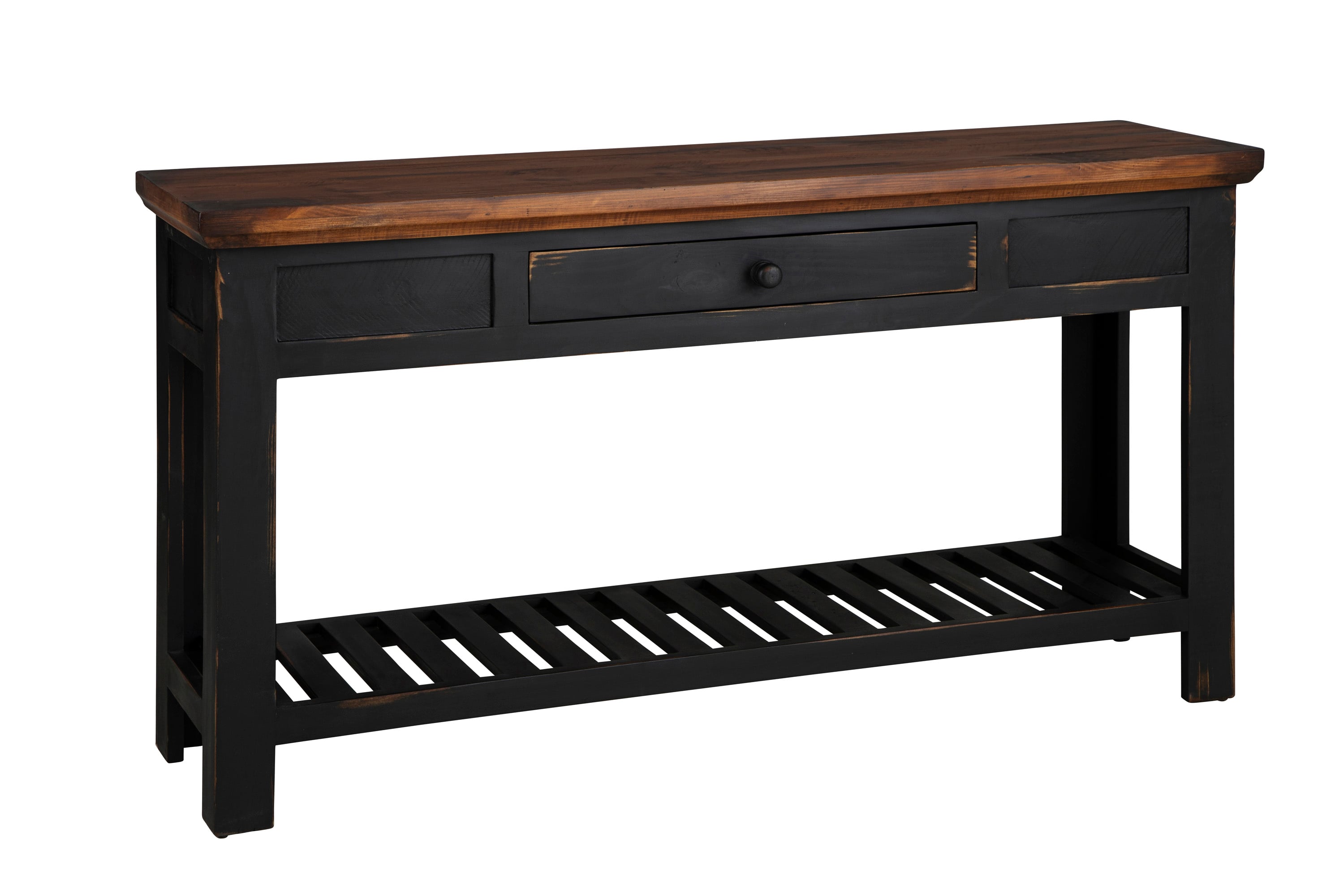 Aspenhome Mesa I6419150ABK Farmhouse Sofa Table with Drawer Gavigan
