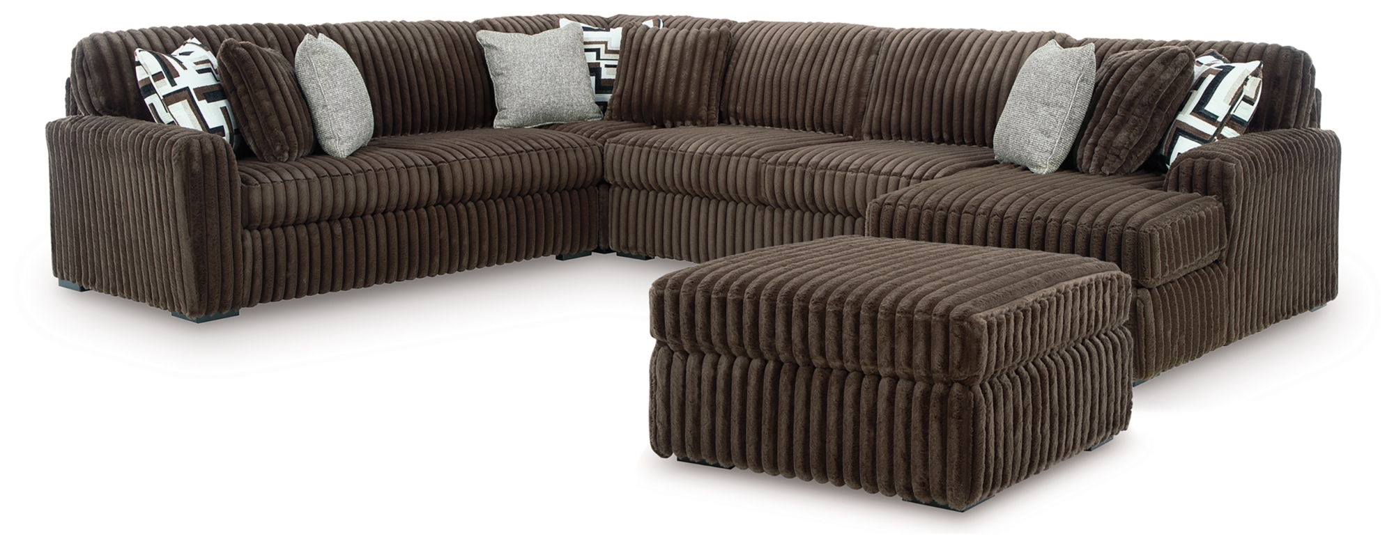 4-Piece Sectional & Oversized Accent Ottoman