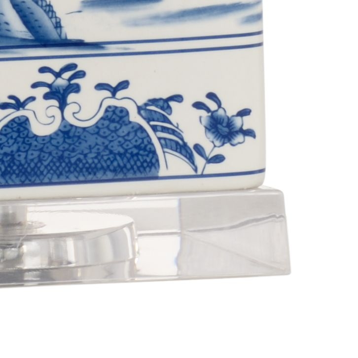 Square Blue And White Lamp