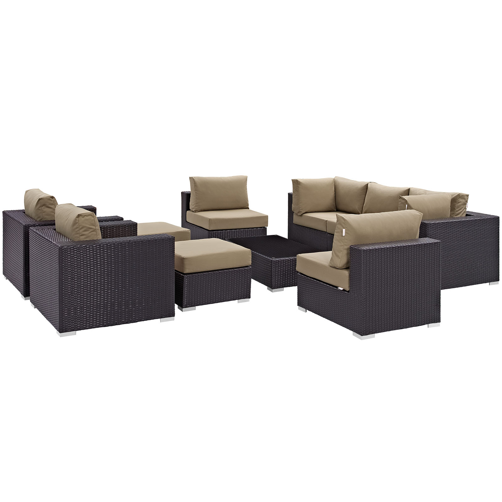 Modway Convene 10 Piece Outdoor Patio Sectional Set Value City Furniture Outdoor Sectional