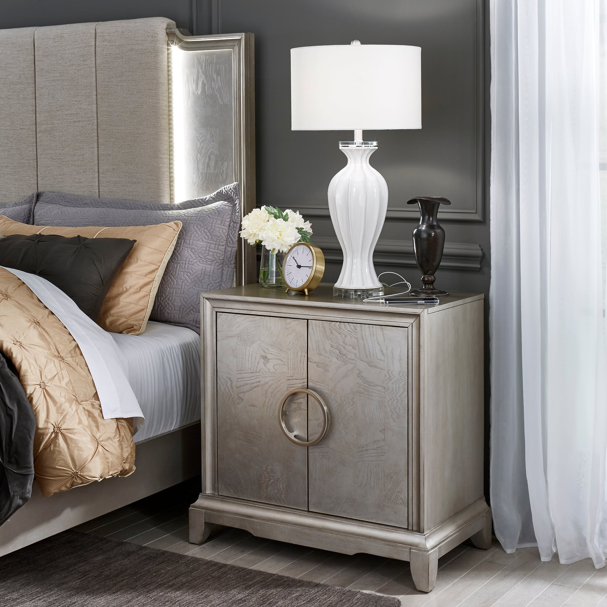 Liberty Furniture Montage Contemporary Door Bedside Chest with Charging