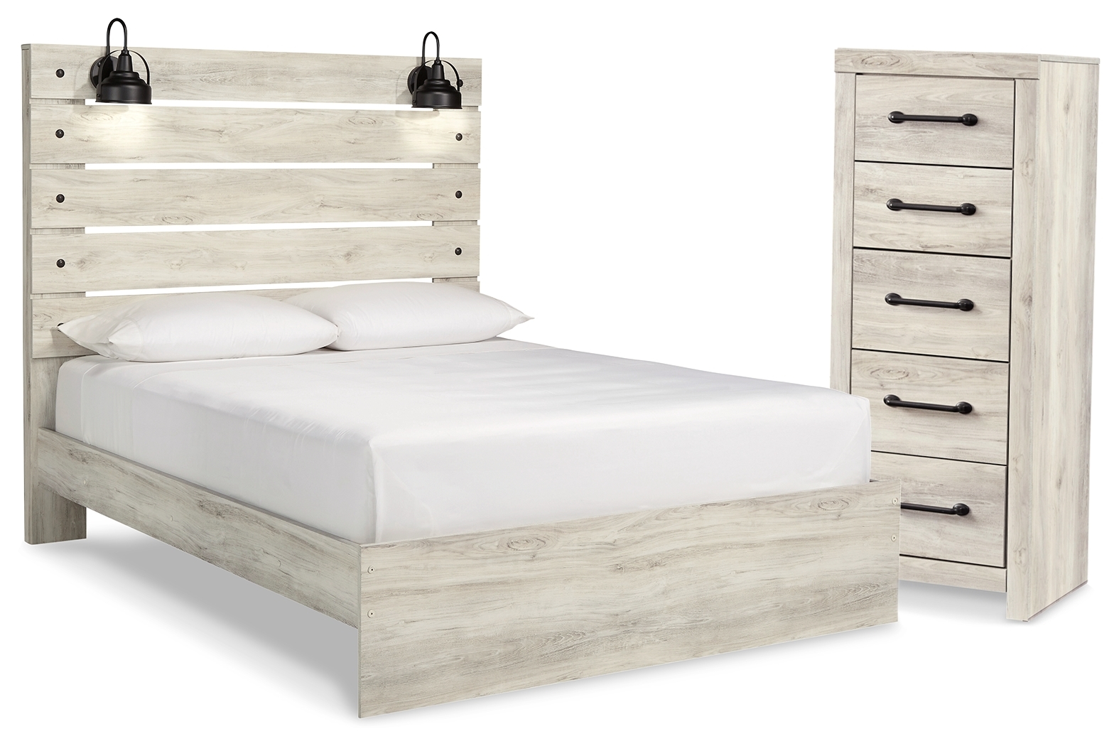 Queen Panel Bed And Chest