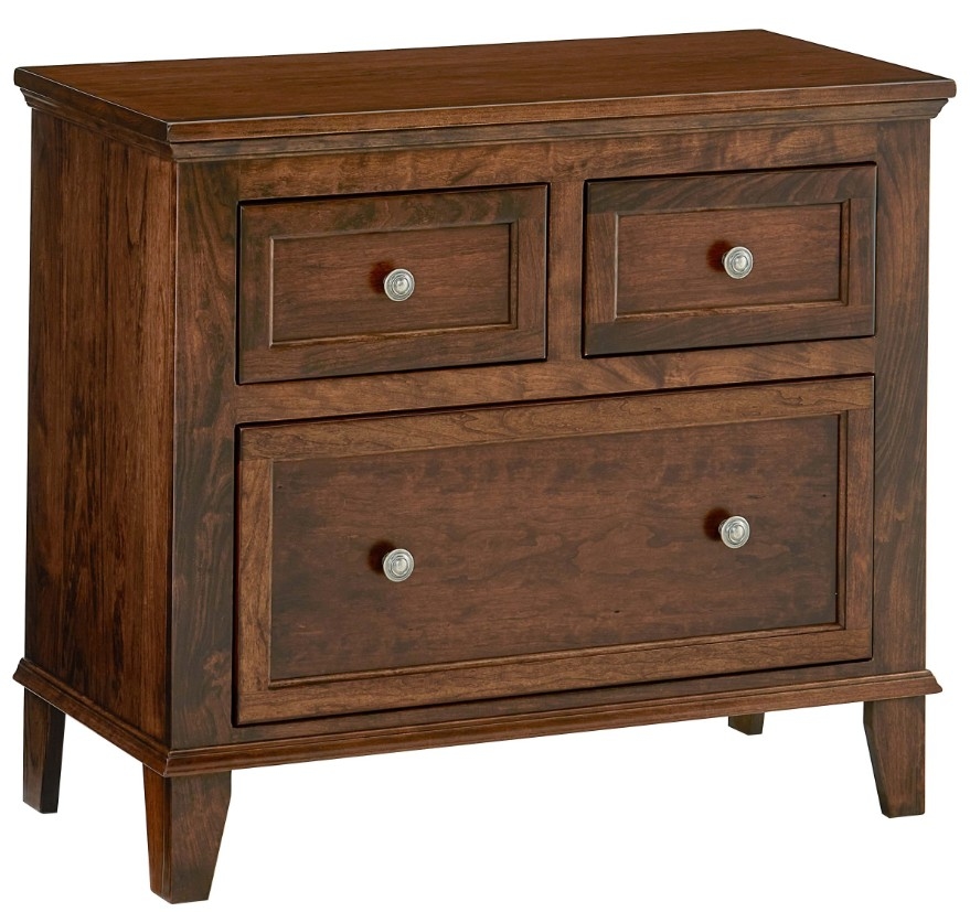 3-Drawer Wide Nightstand