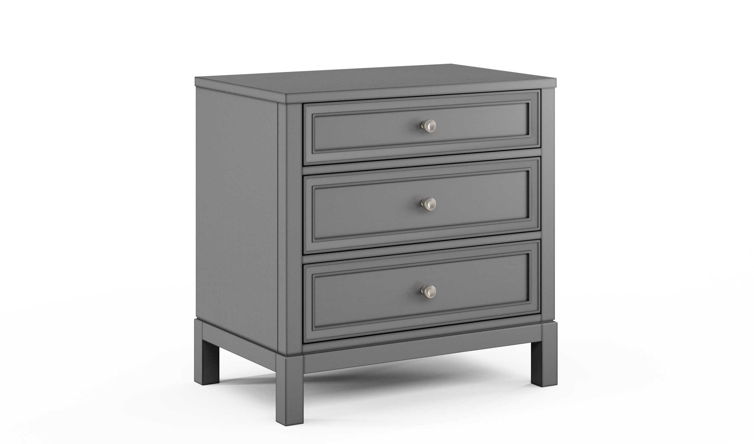 3-Drawer Wide Nightstand