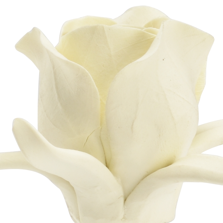 Small Rose On Stand - Cream