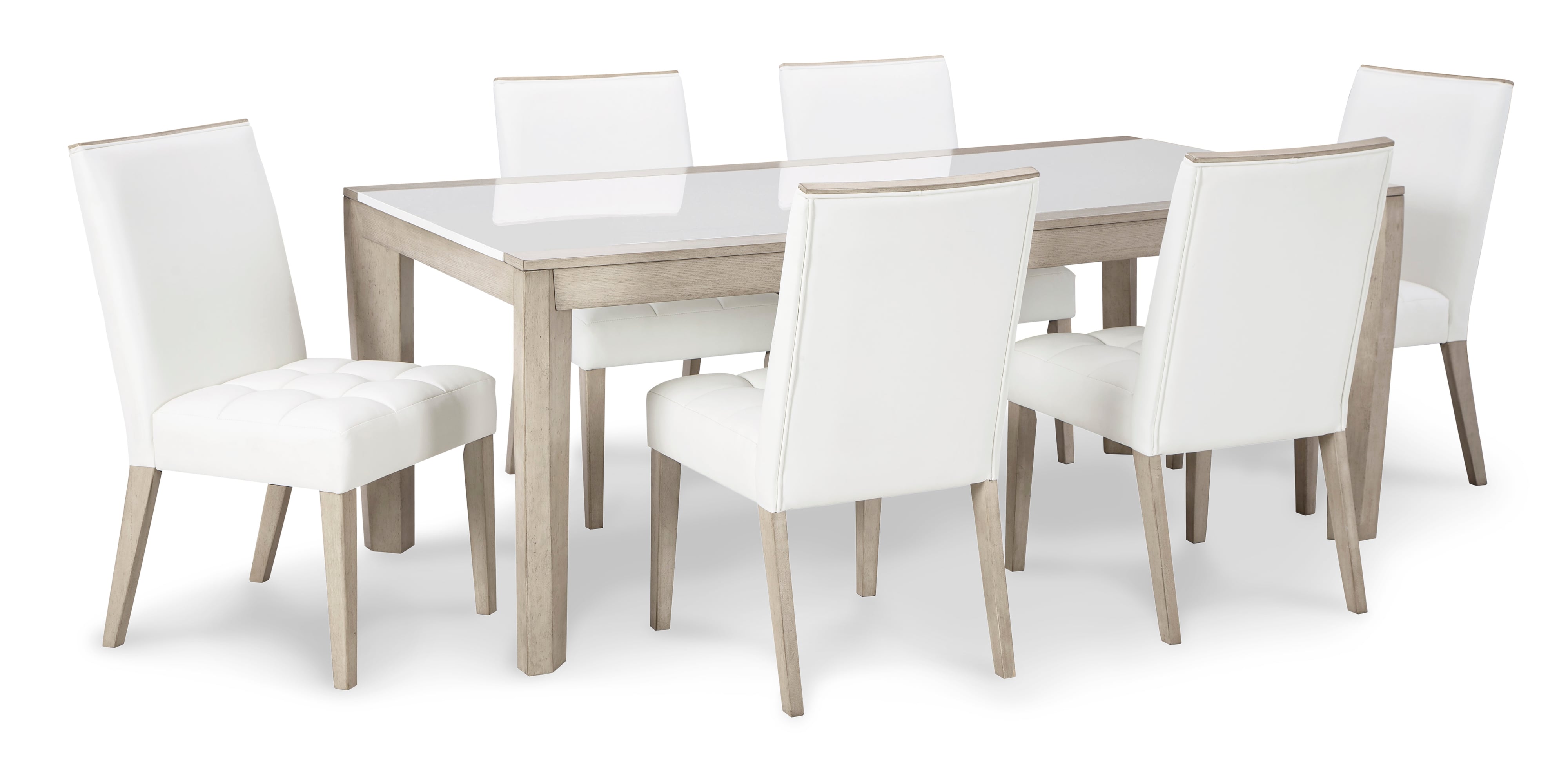 Signature Design by Ashley Wendora D95025x1+D95001x6 Contemporary Table and 6 Chair Dining Set