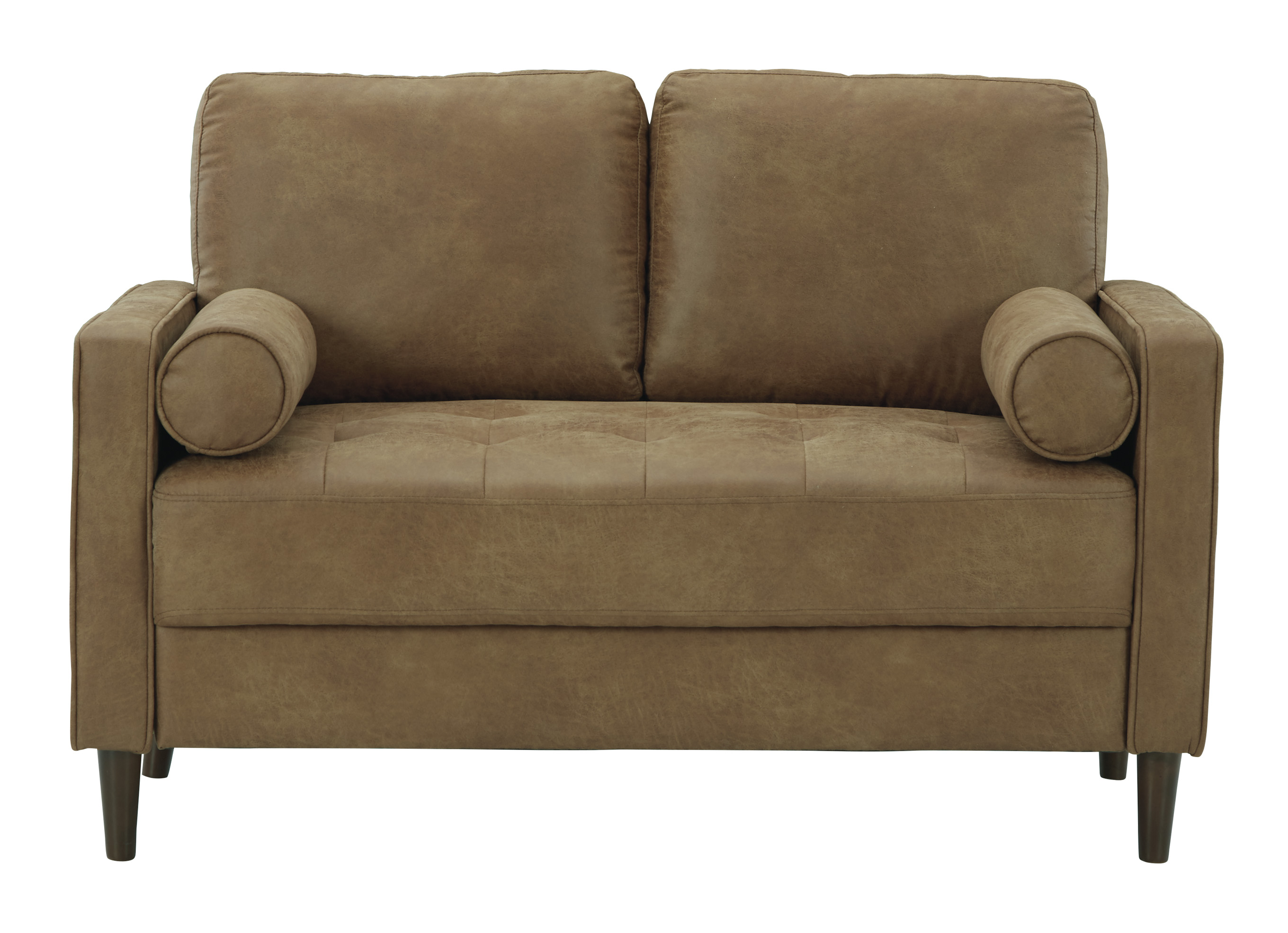 Signature Design by Ashley Darlow 5460435 Brown Faux Leather Loveseat