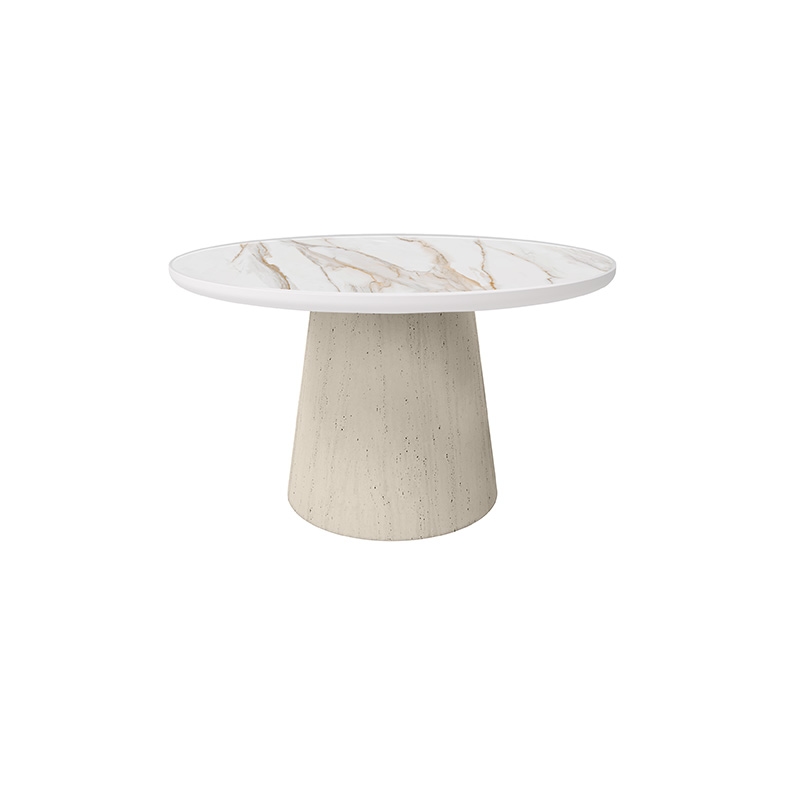 54" Rd. Faux-Stone Pedestal Dining Table