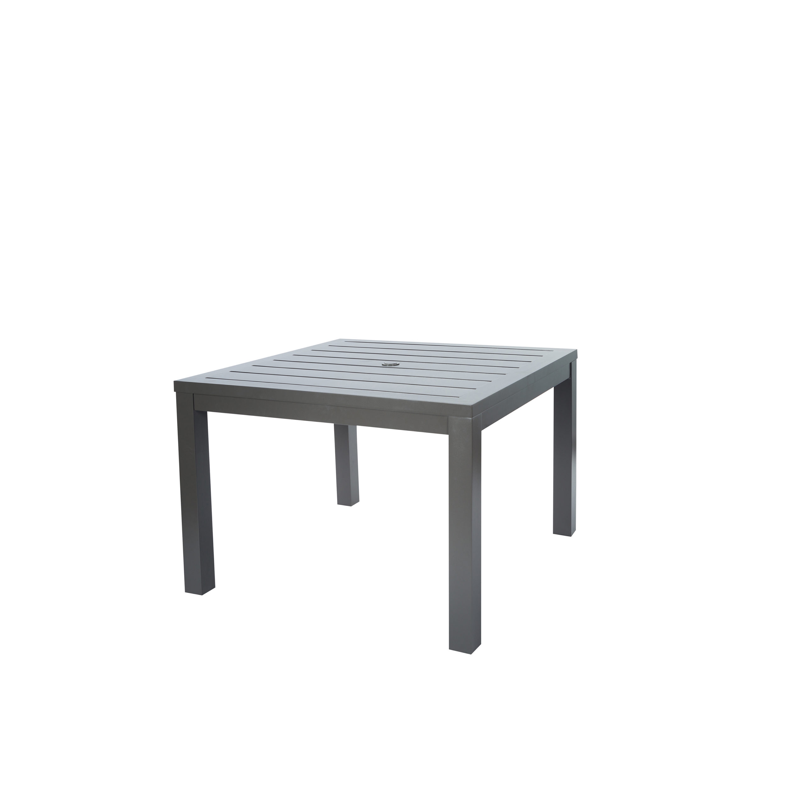 43" Sq. Slat-Top Dining Table w/Umb. Hole