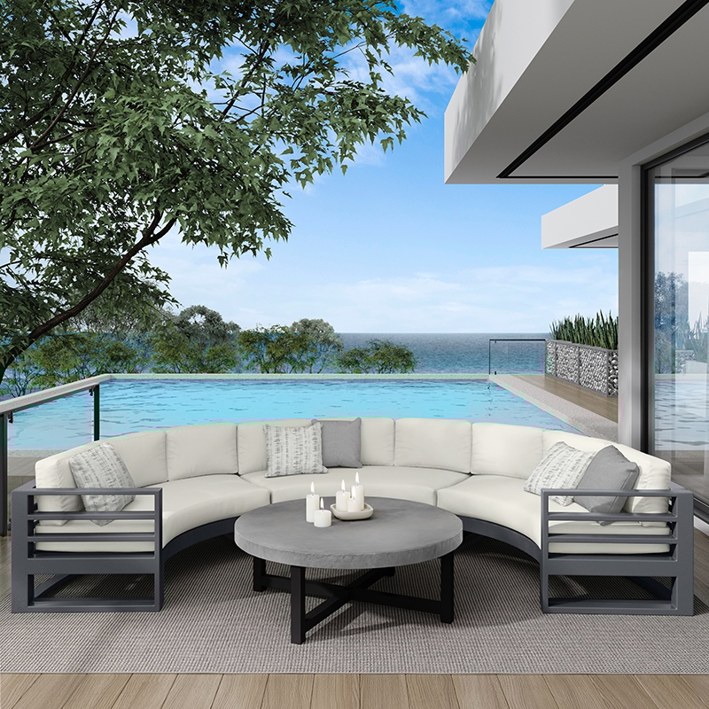 3-pc. Modern Aluminum Conversation Sectional