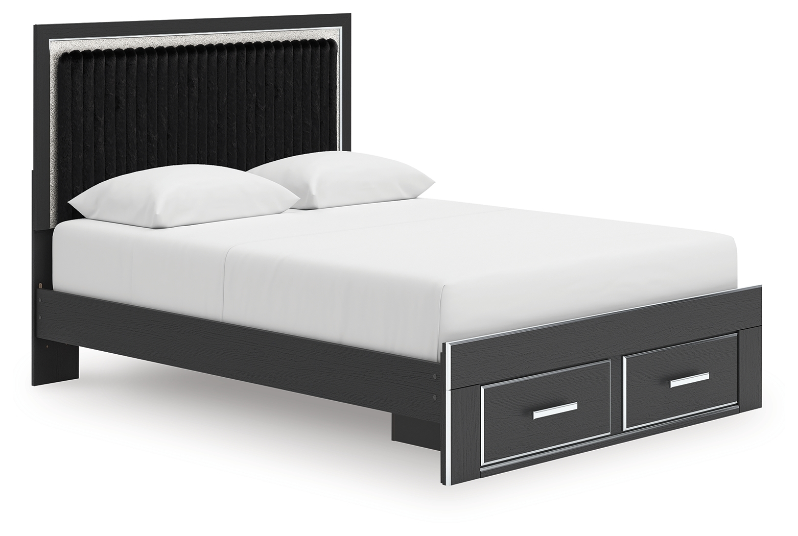 Queen Upholstered Panel Storage Bed