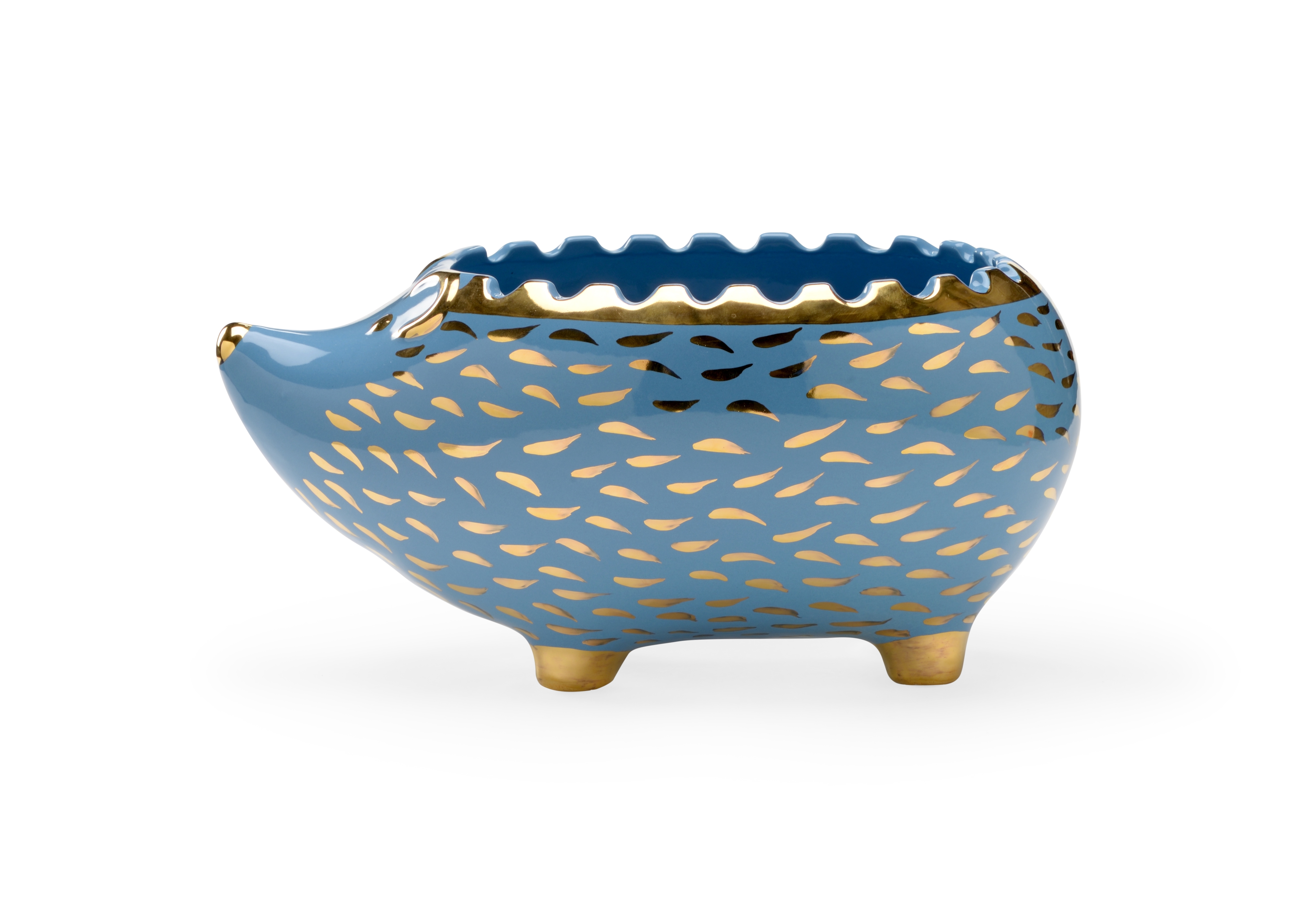Hedgehog Bowl - Blue/Gold