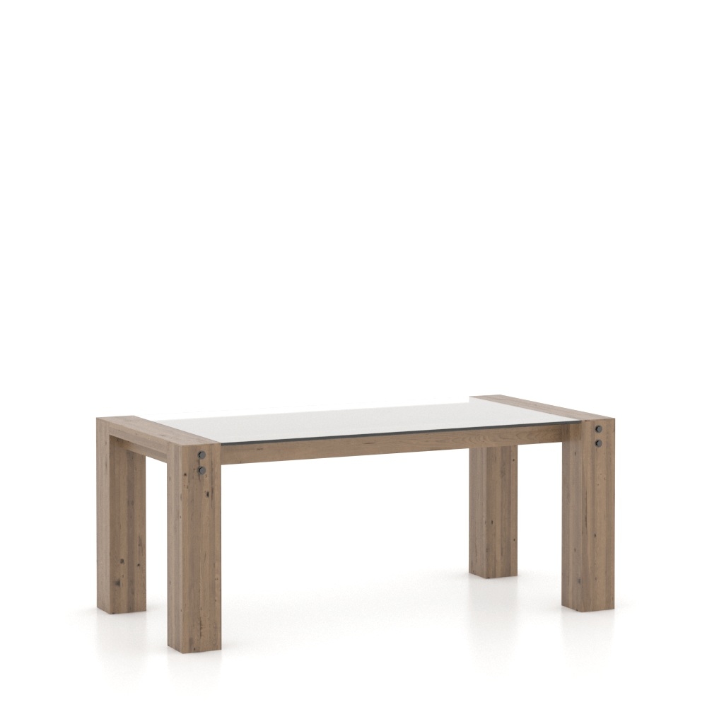 Rectangular glass table