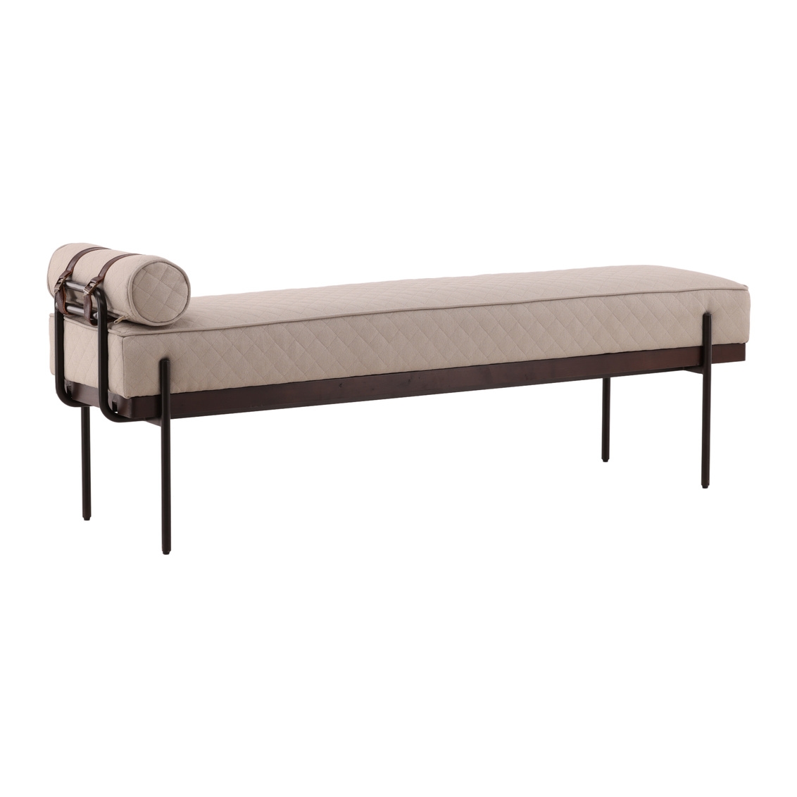 Upholstered Bench with Pillow
