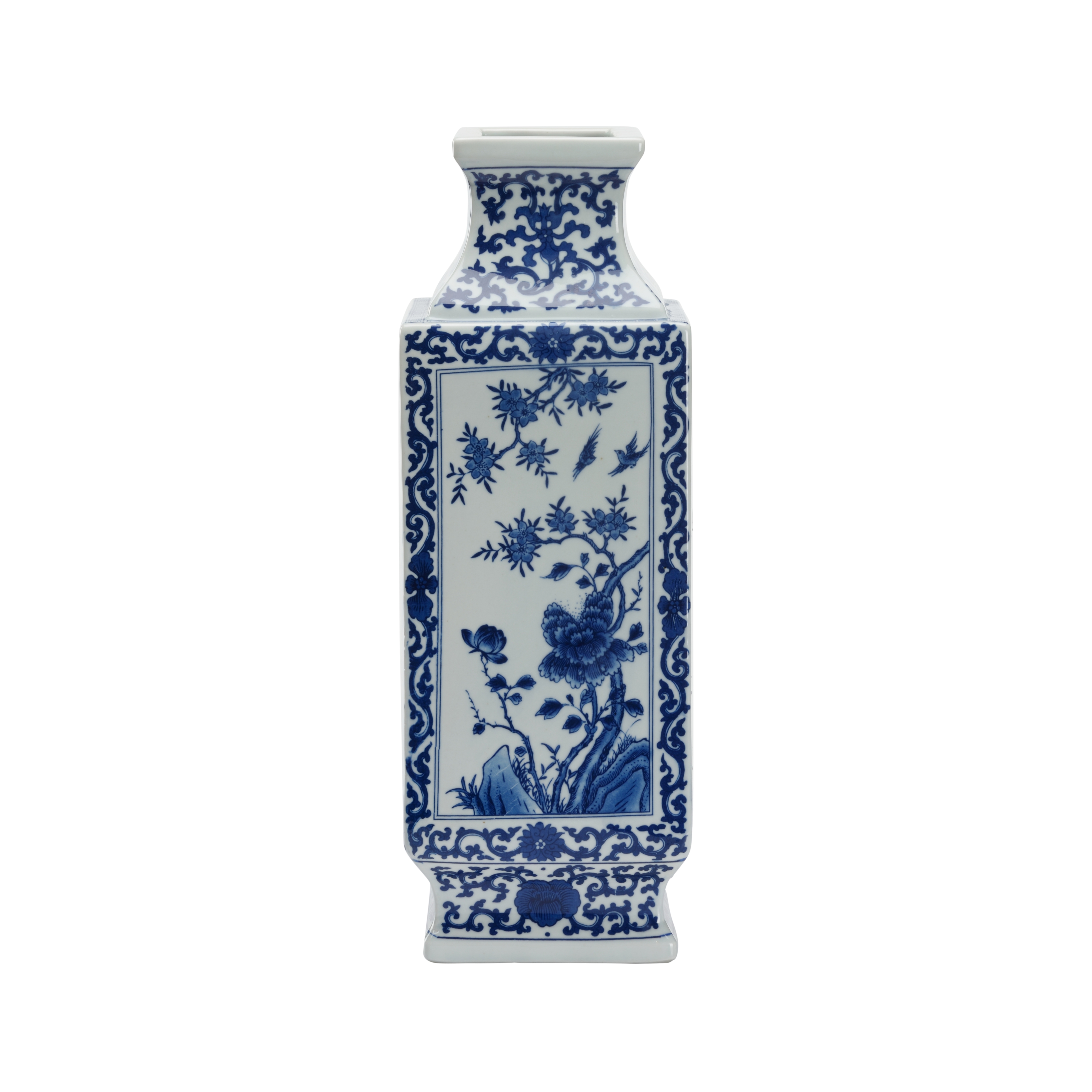 Dynasty Blue And White Landscape Vase