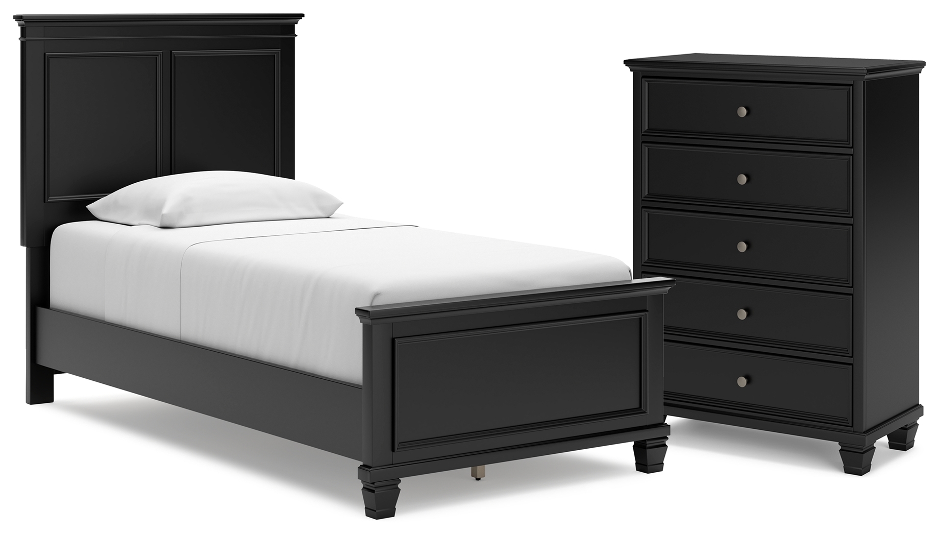 Twin Panel Bed And Chest