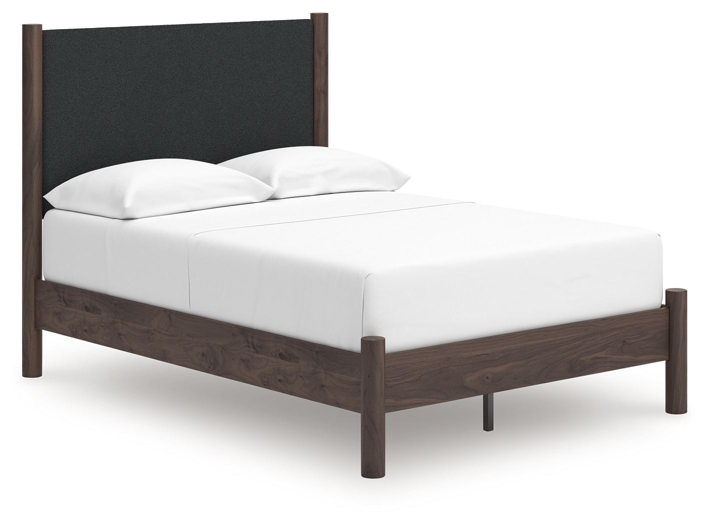 Full Upholstered Panel Platform Bed