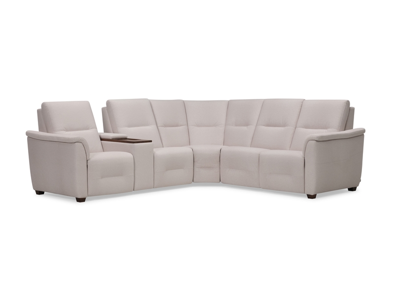4-Seat Corner Curve Oxford Console Sectional