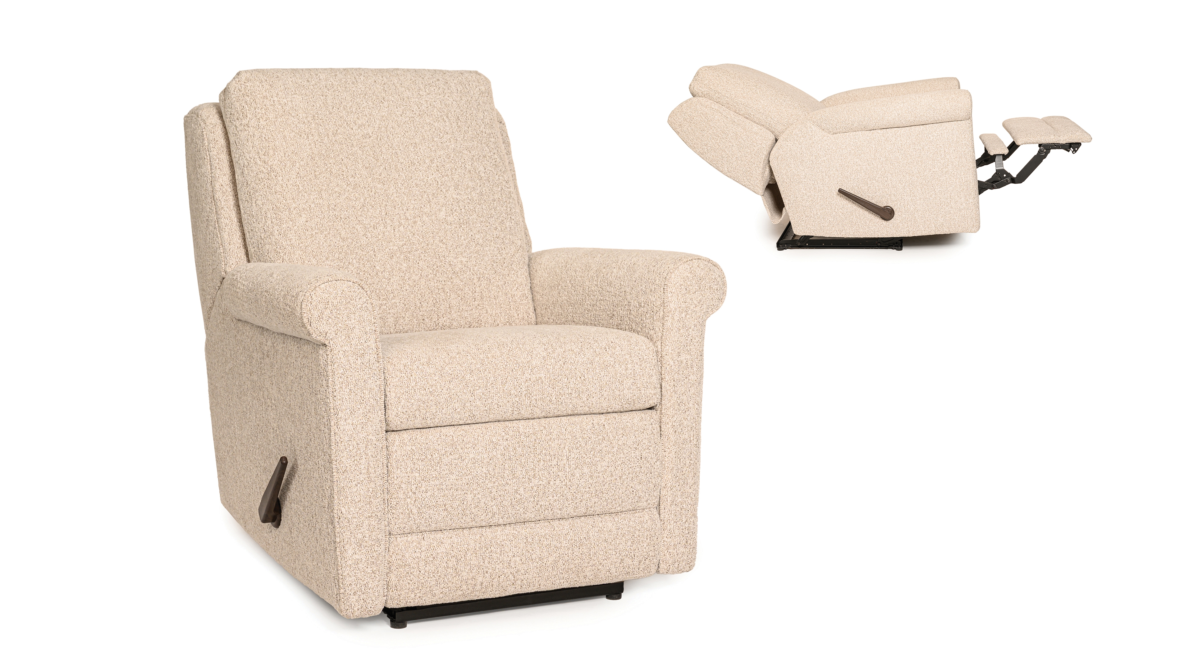 Manual Reclining Glider Chair w/Rolled Arms