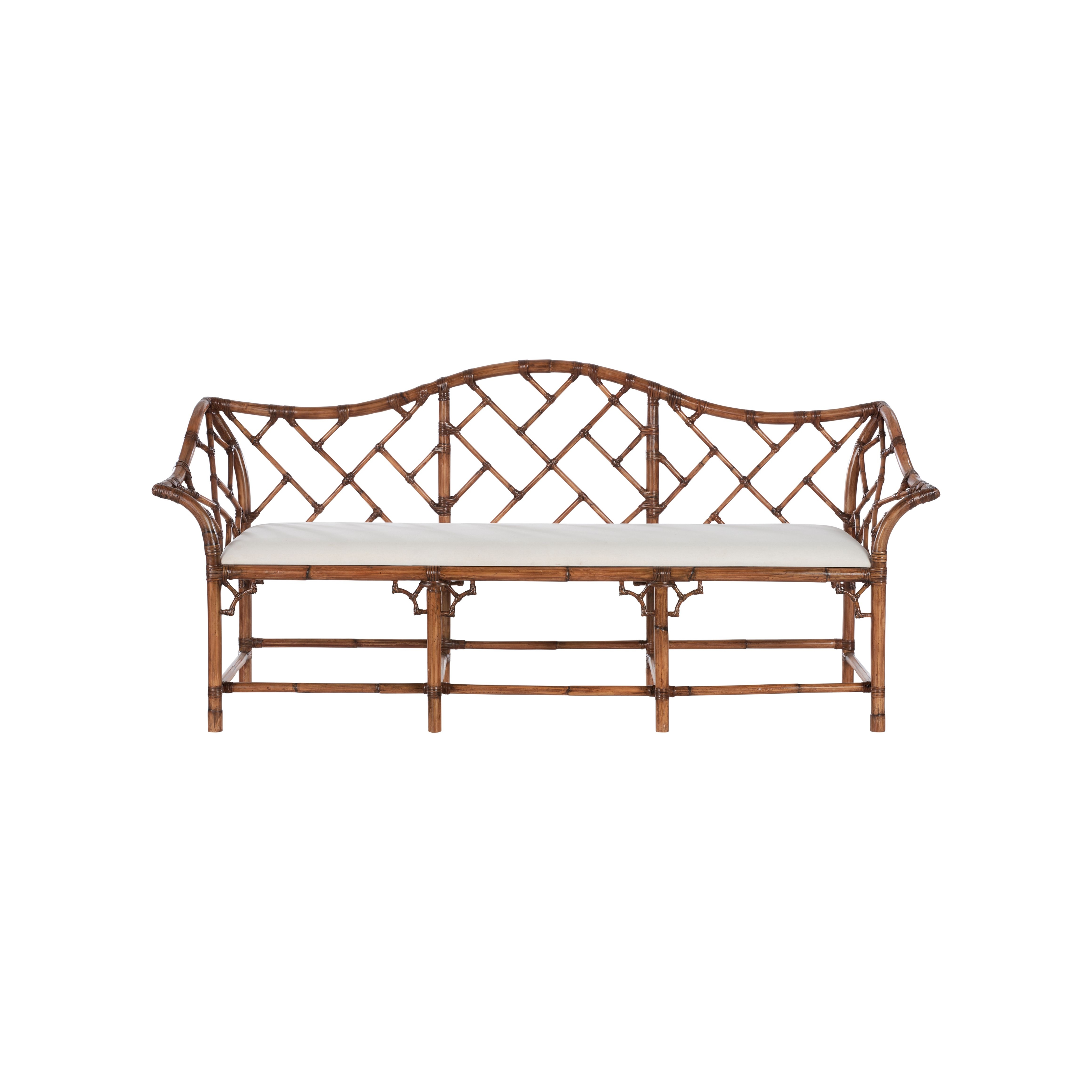 Chippendale Bamboo Settee -Brown