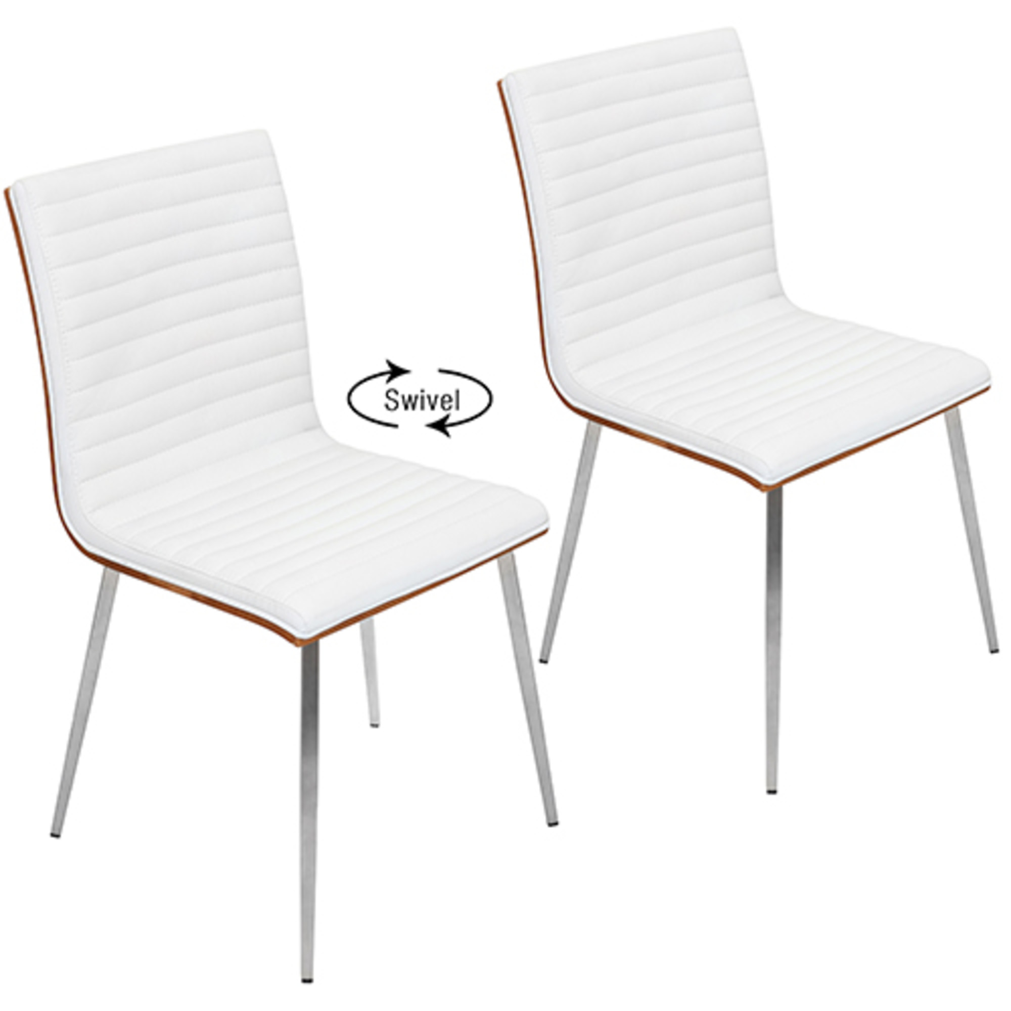 LumiSource Mason Set of 2 Contemporary Upholstered Side Chairs Value