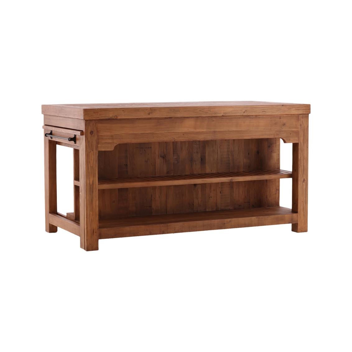 2-Shelf Kitchen Island with Extendable Table