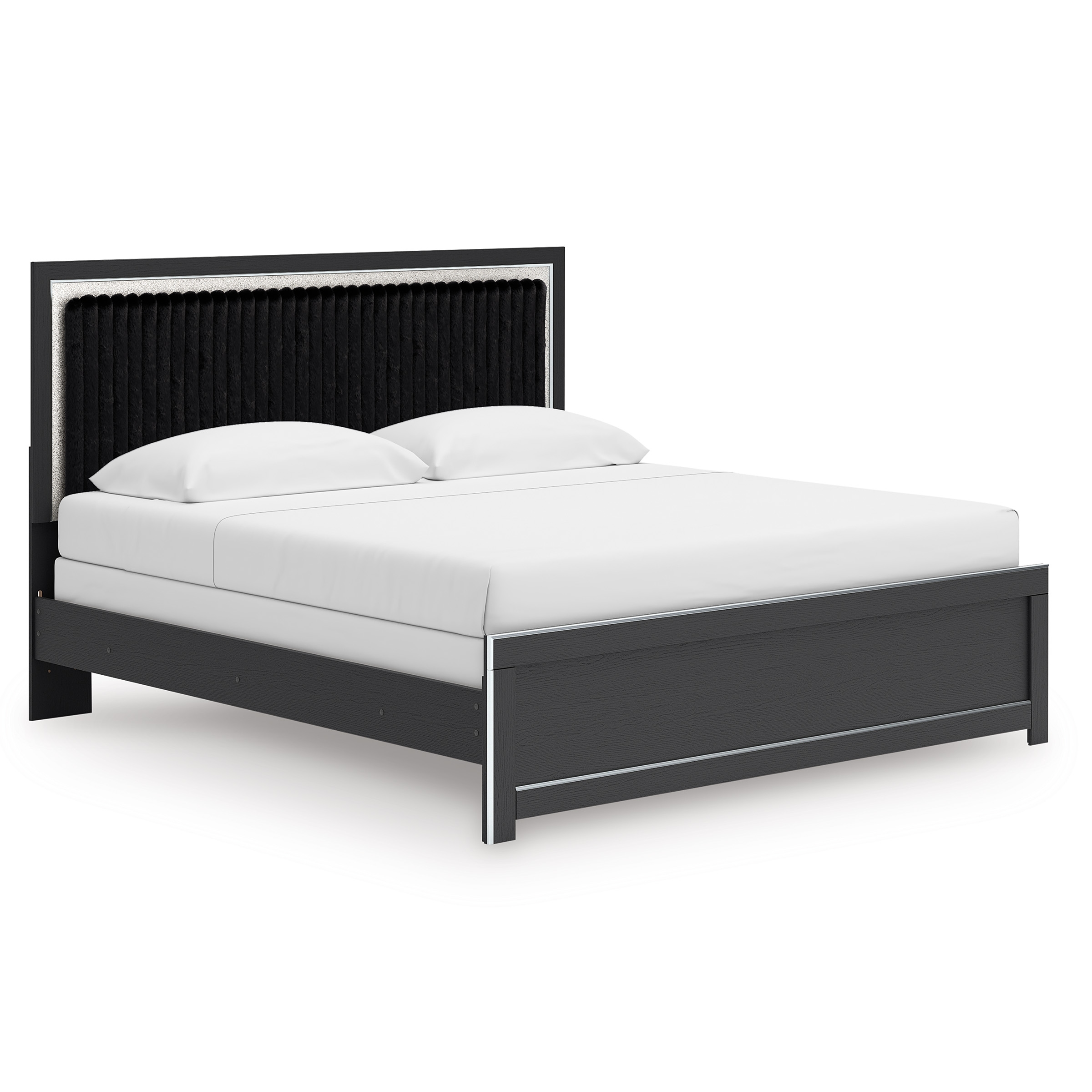 King Upholstered Panel Bed