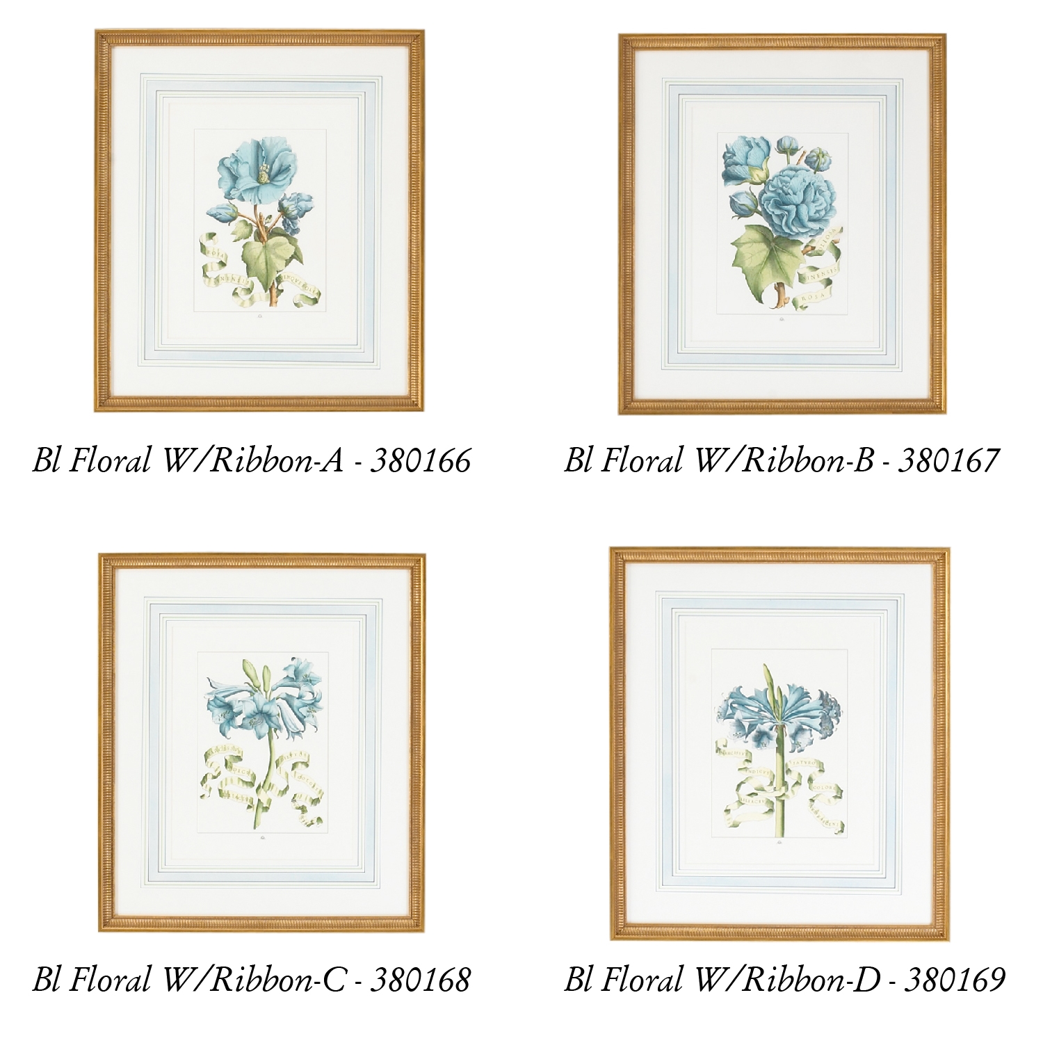 Bl Floral W/Ribbon-C