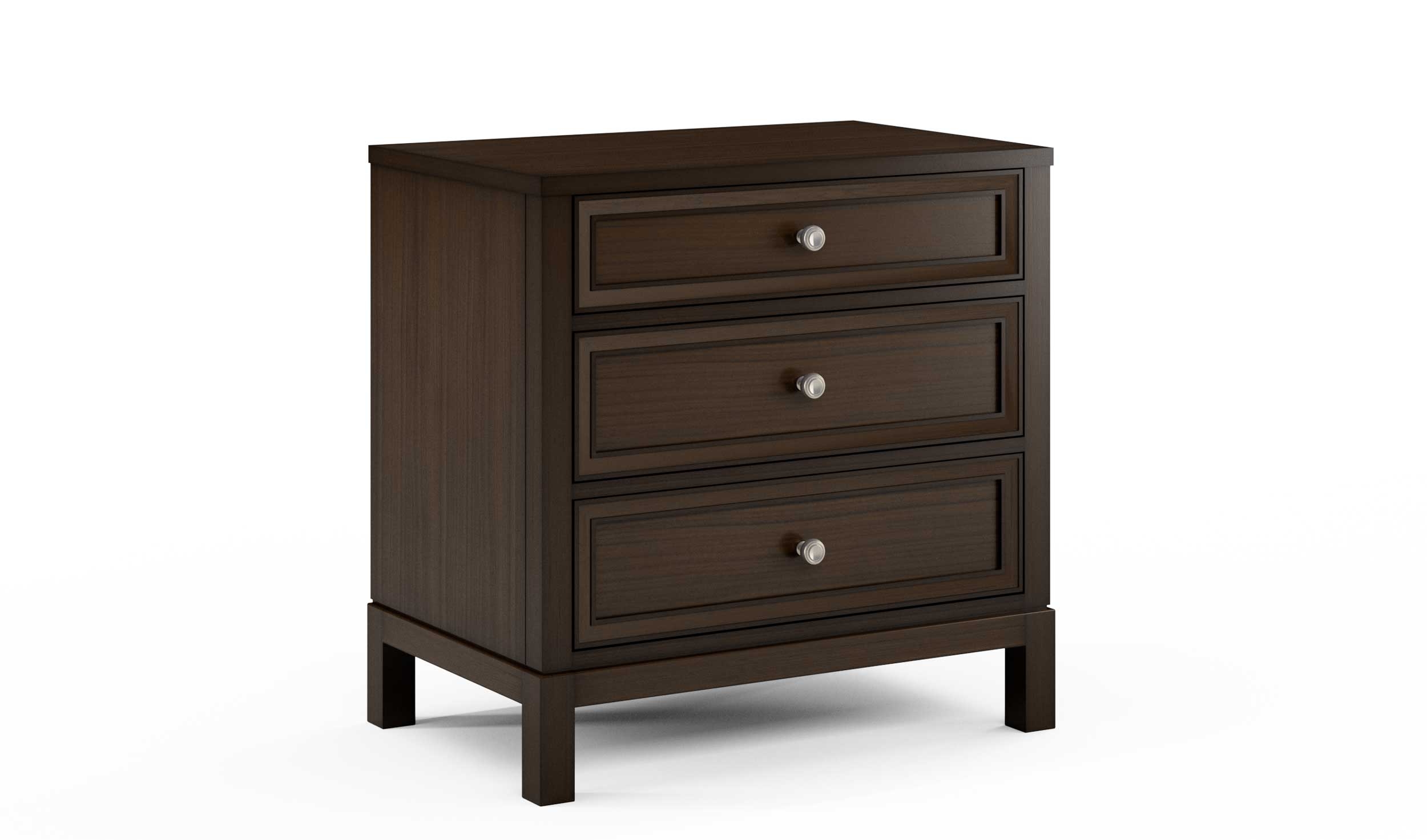 3-Drawer Wide Nightstand
