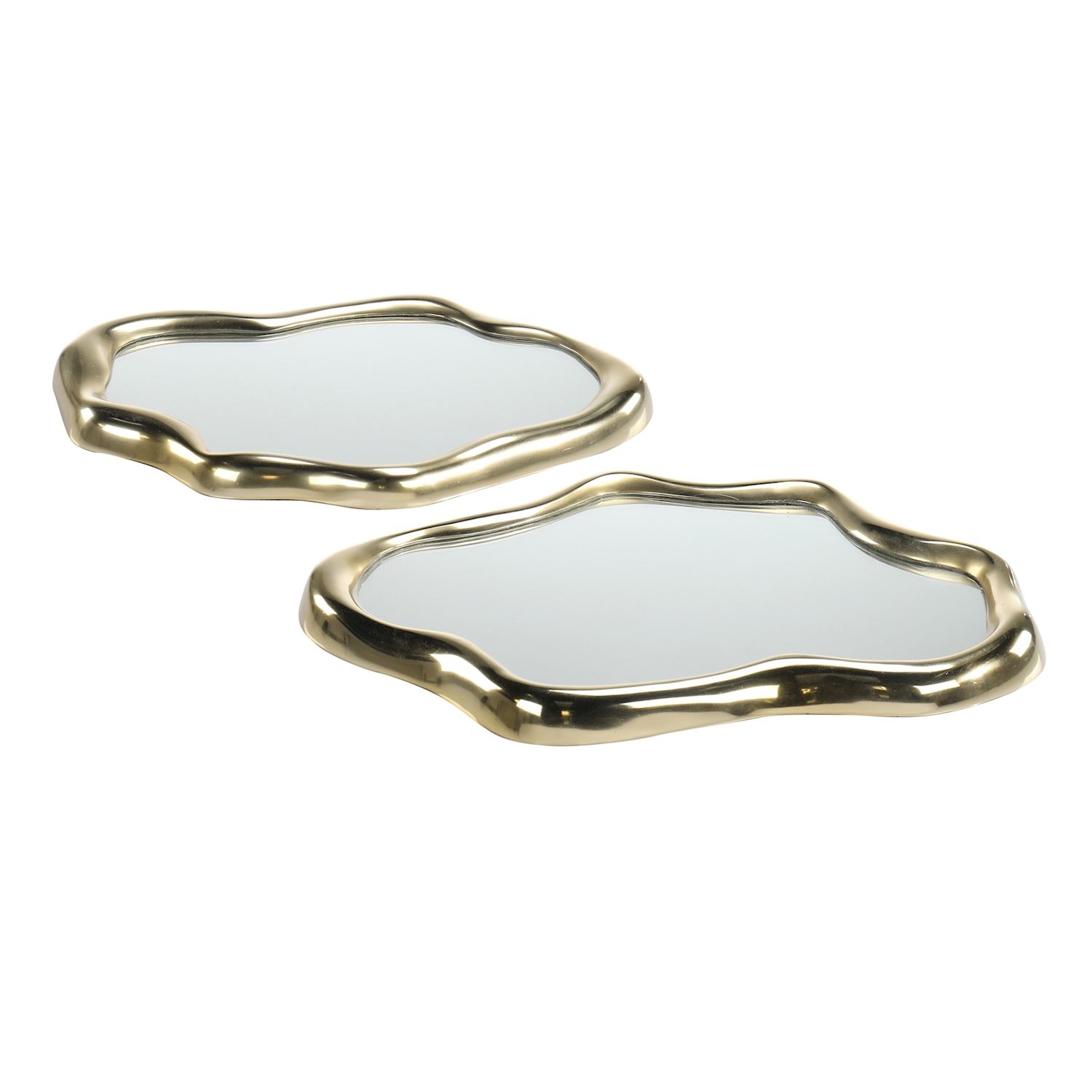 Flowing Gold Trays, Set of 2