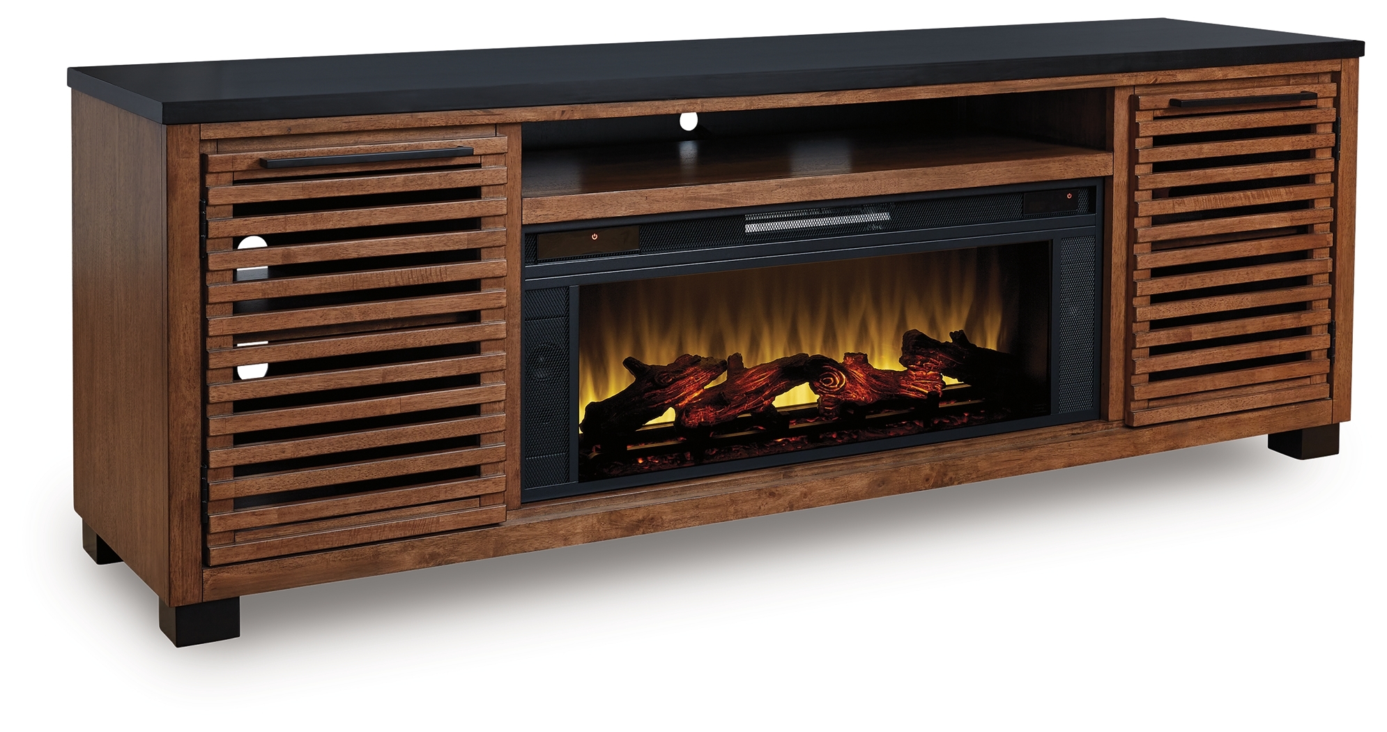 84" TV Stand With Electric Fireplace