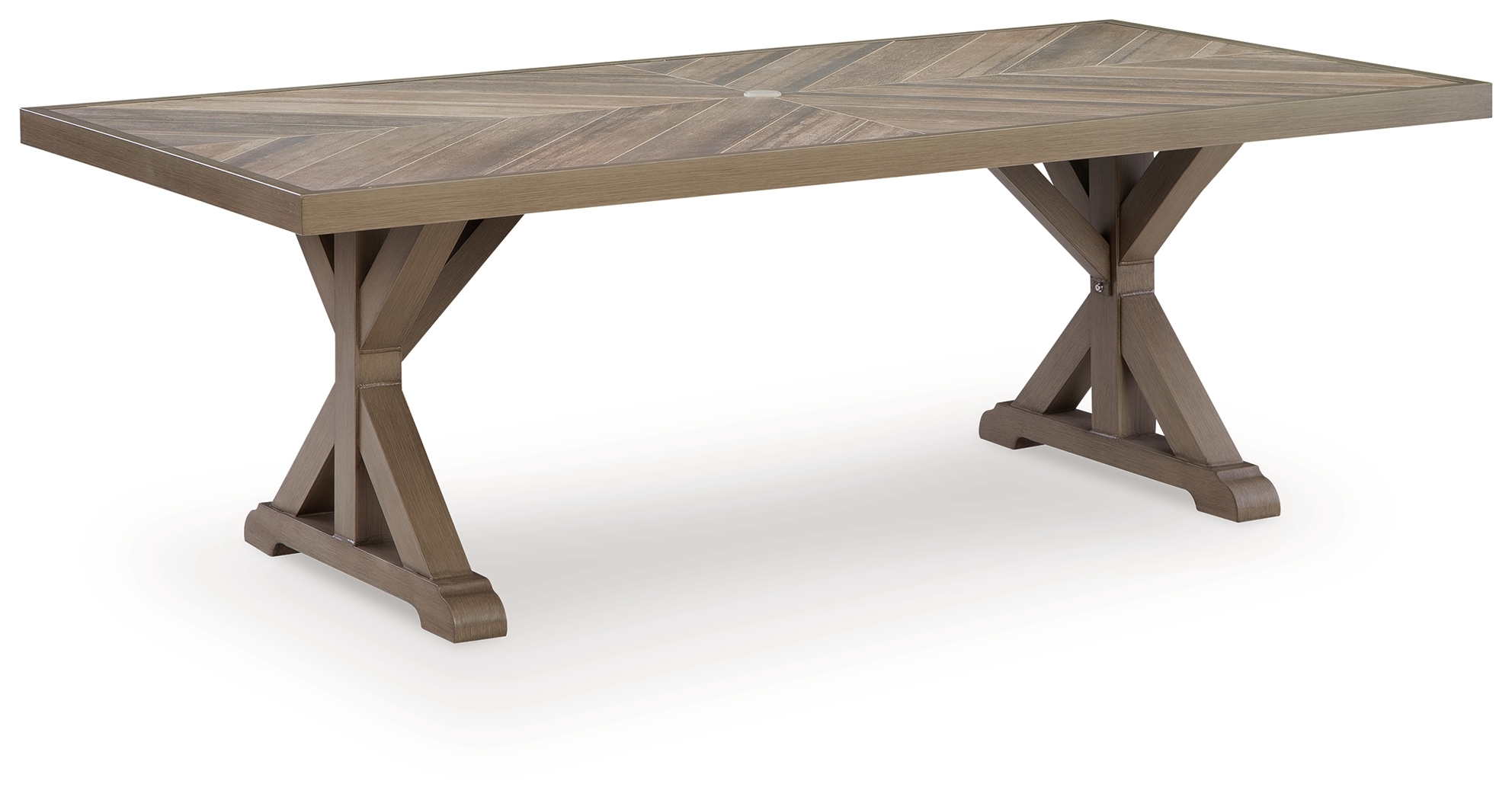 Rect Dining Table W/Umb Opt