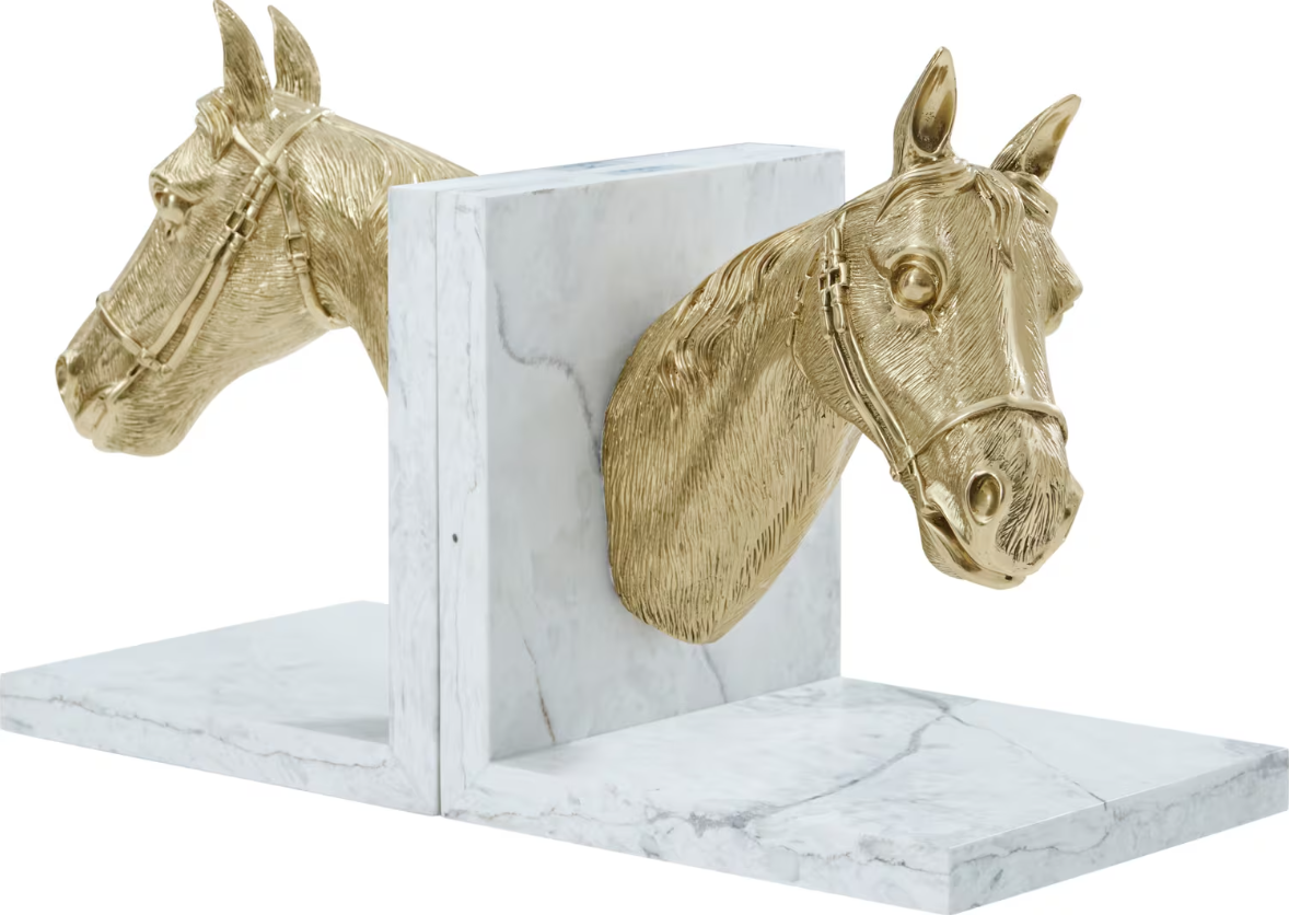 Brass Horsehead Bookends