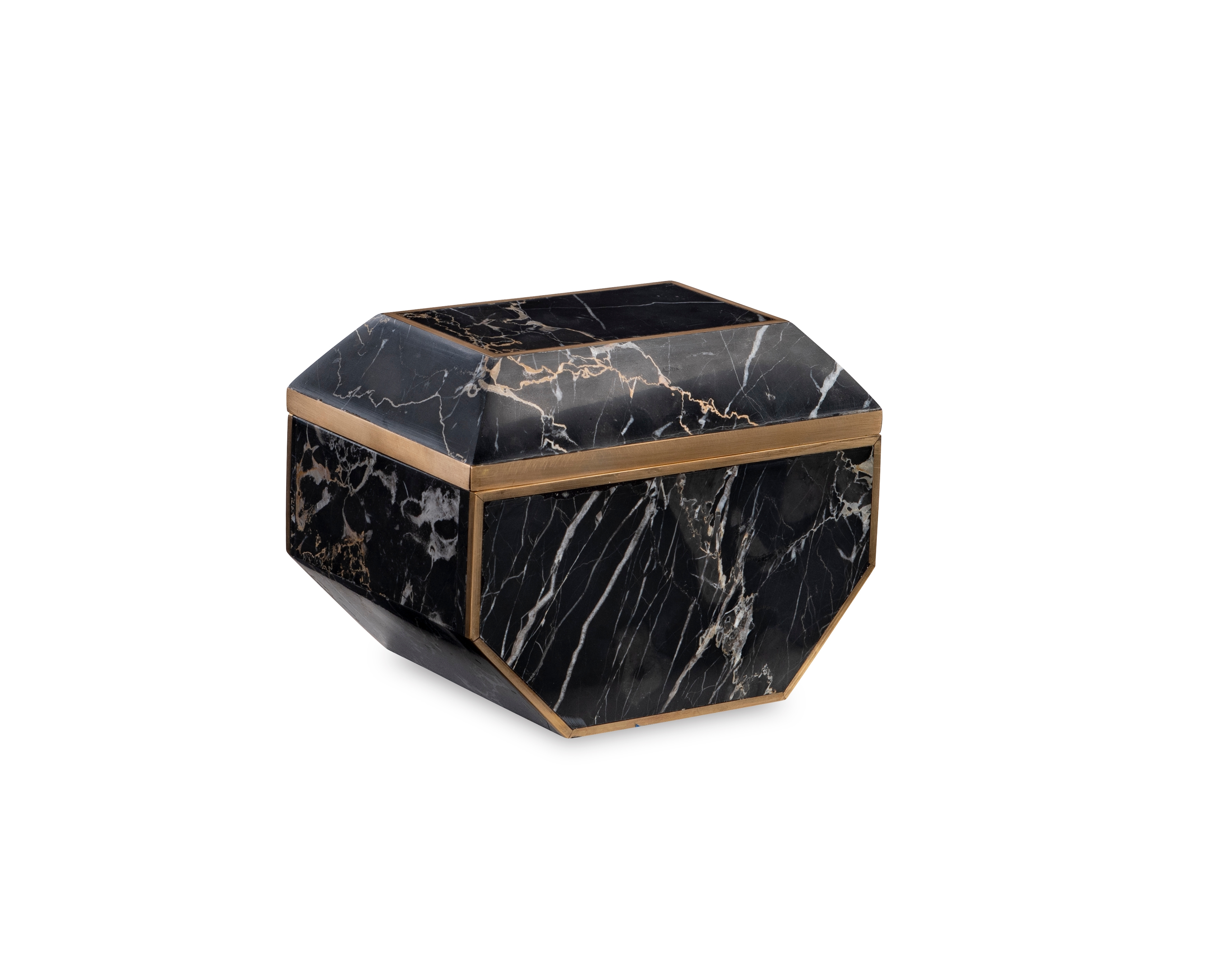 Small Brass And Golden Portoro Box