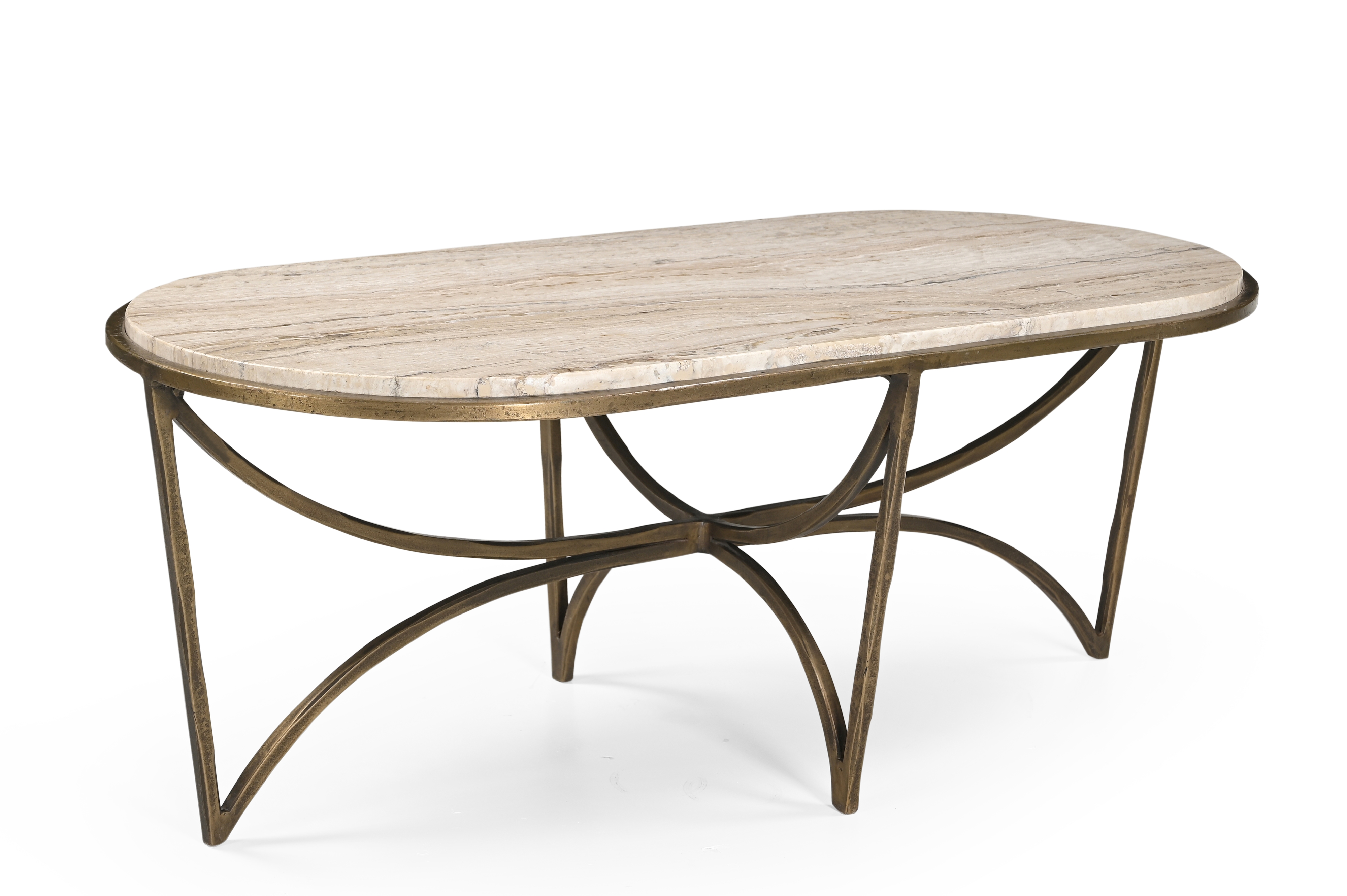 Oval Coffee Table with Marble Top