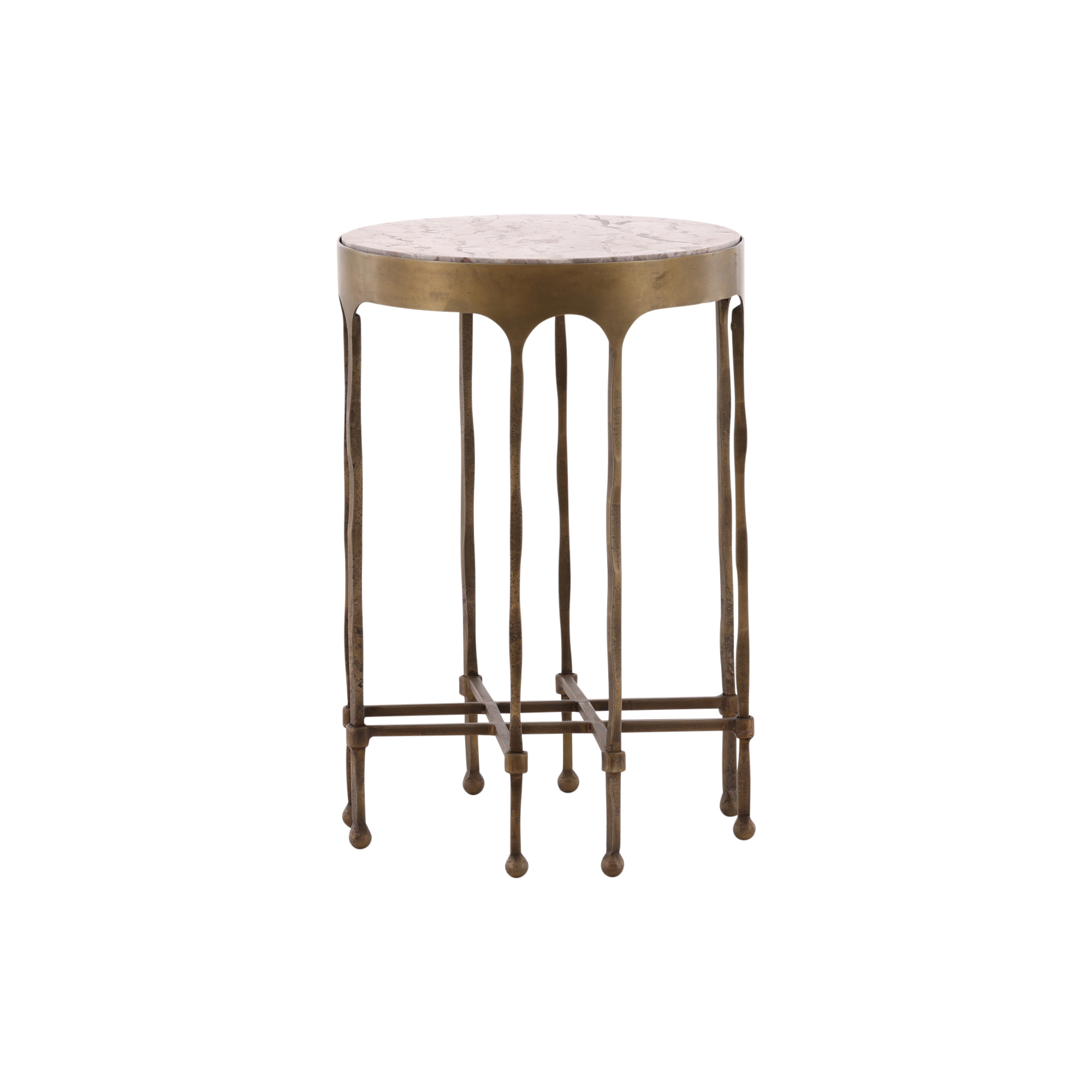 Round End Table with Marble Top