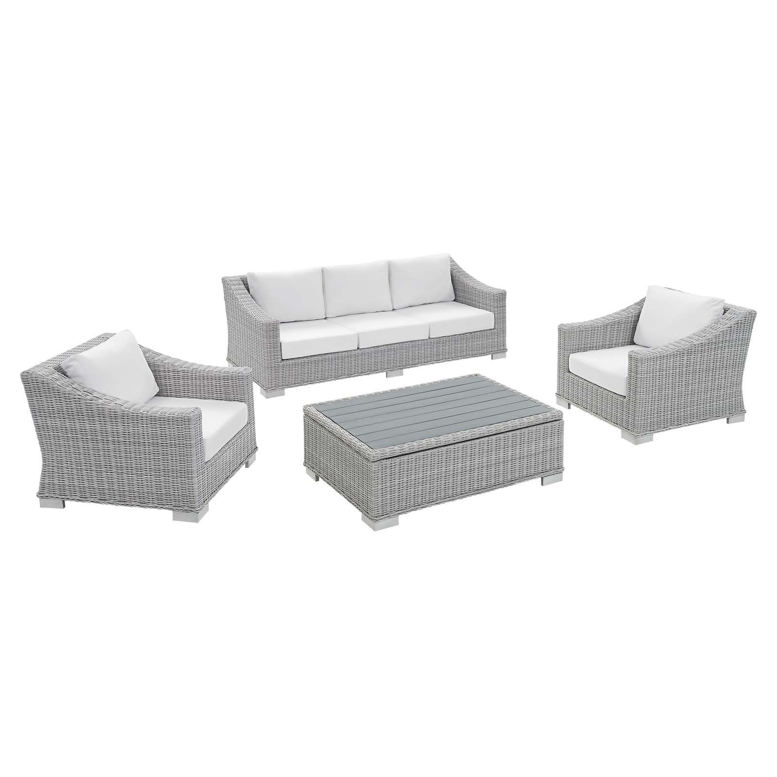 Modway Conway Sunbrella® Outdoor Patio Wicker Rattan 4Piece Furniture