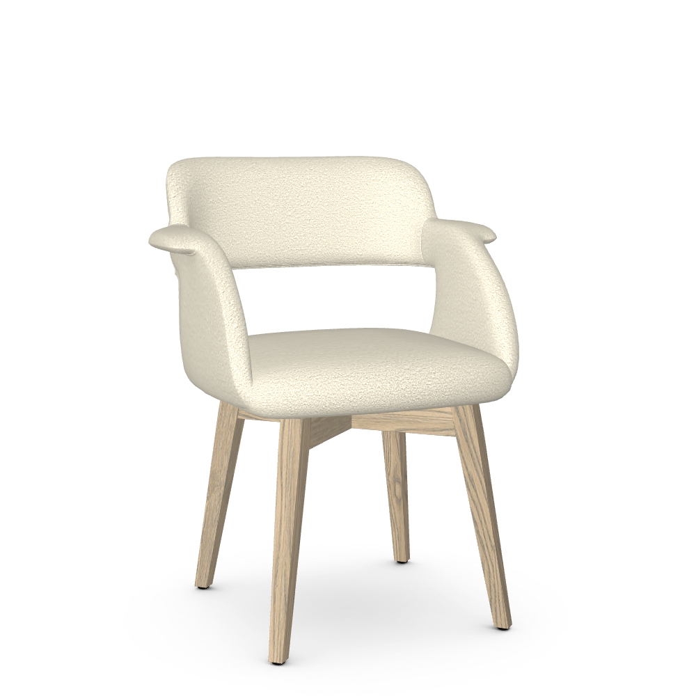 Upholstered Solid Ash Dining Arm Chair