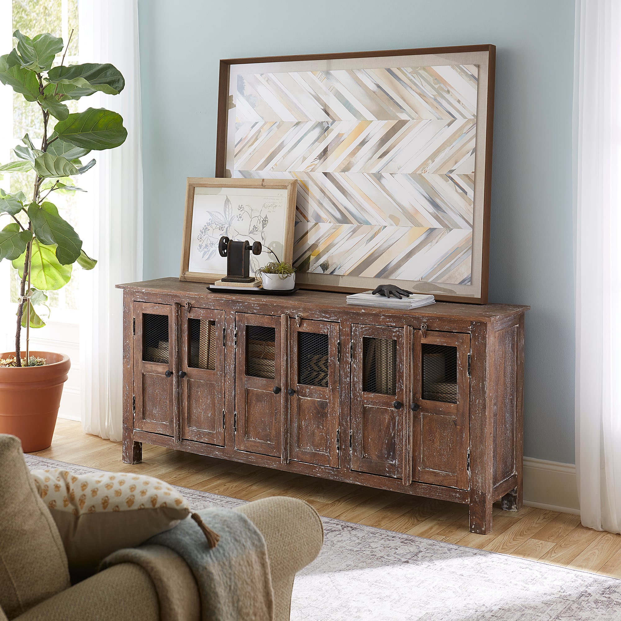 Liberty Furniture Ruston Rustic 70 Inch Accent Entertainment Console