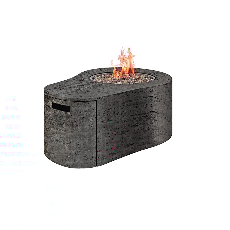 Modern Faux-Stone Fire Pit w/Lid