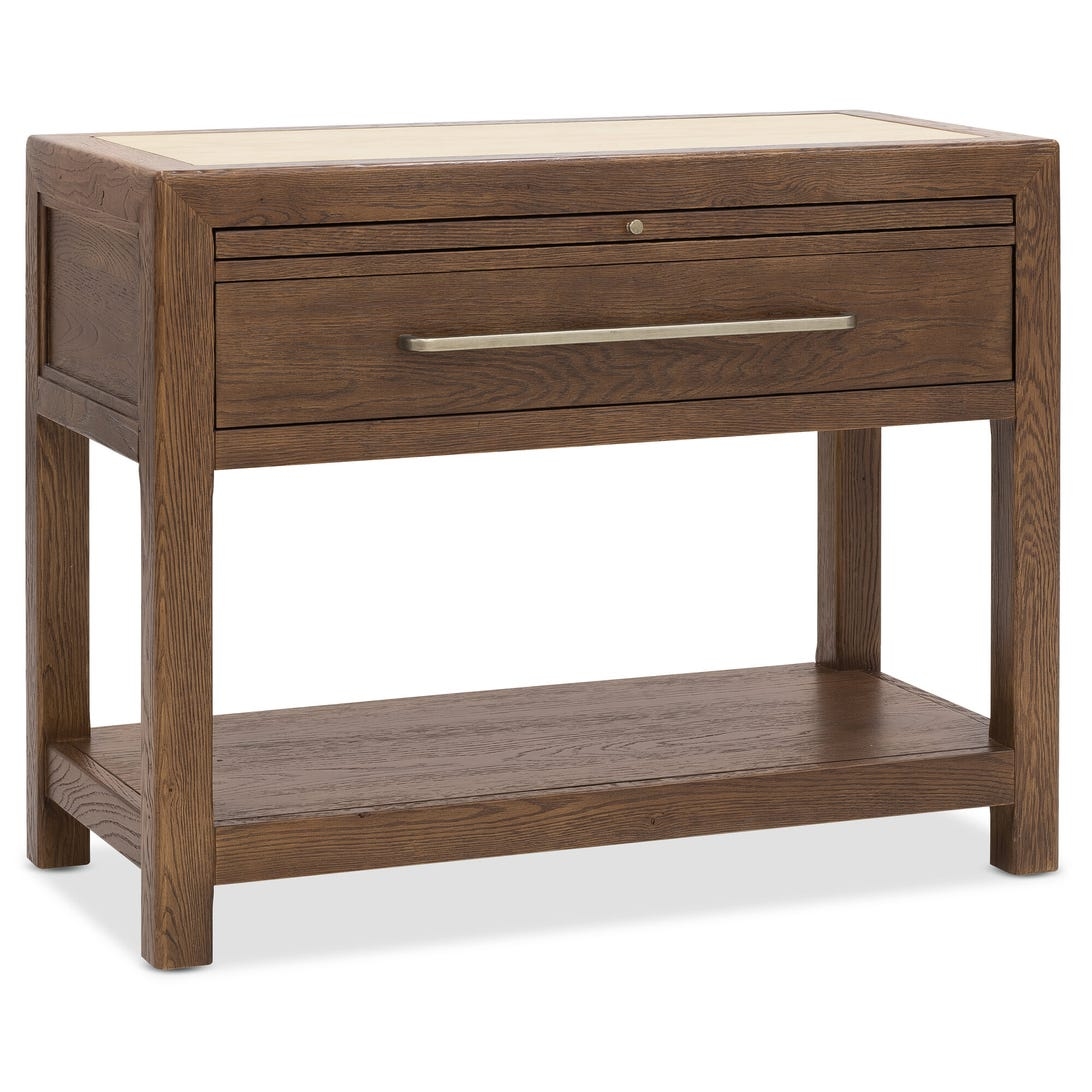 Stone-Top Single-Drawer Nightstand