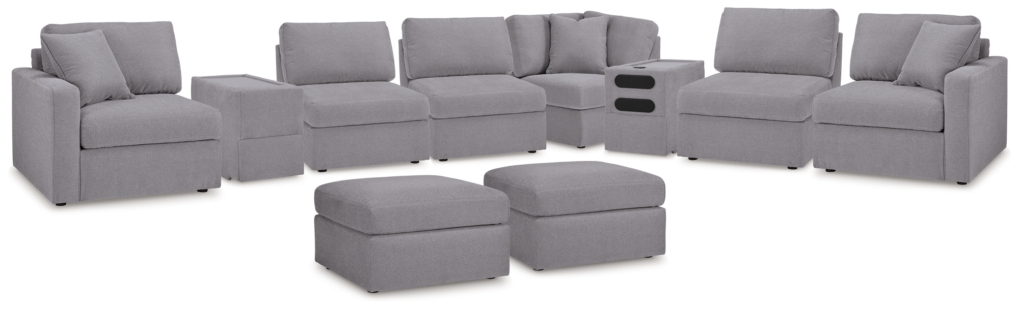 8-Piece Sectional And 2 Ottomans
