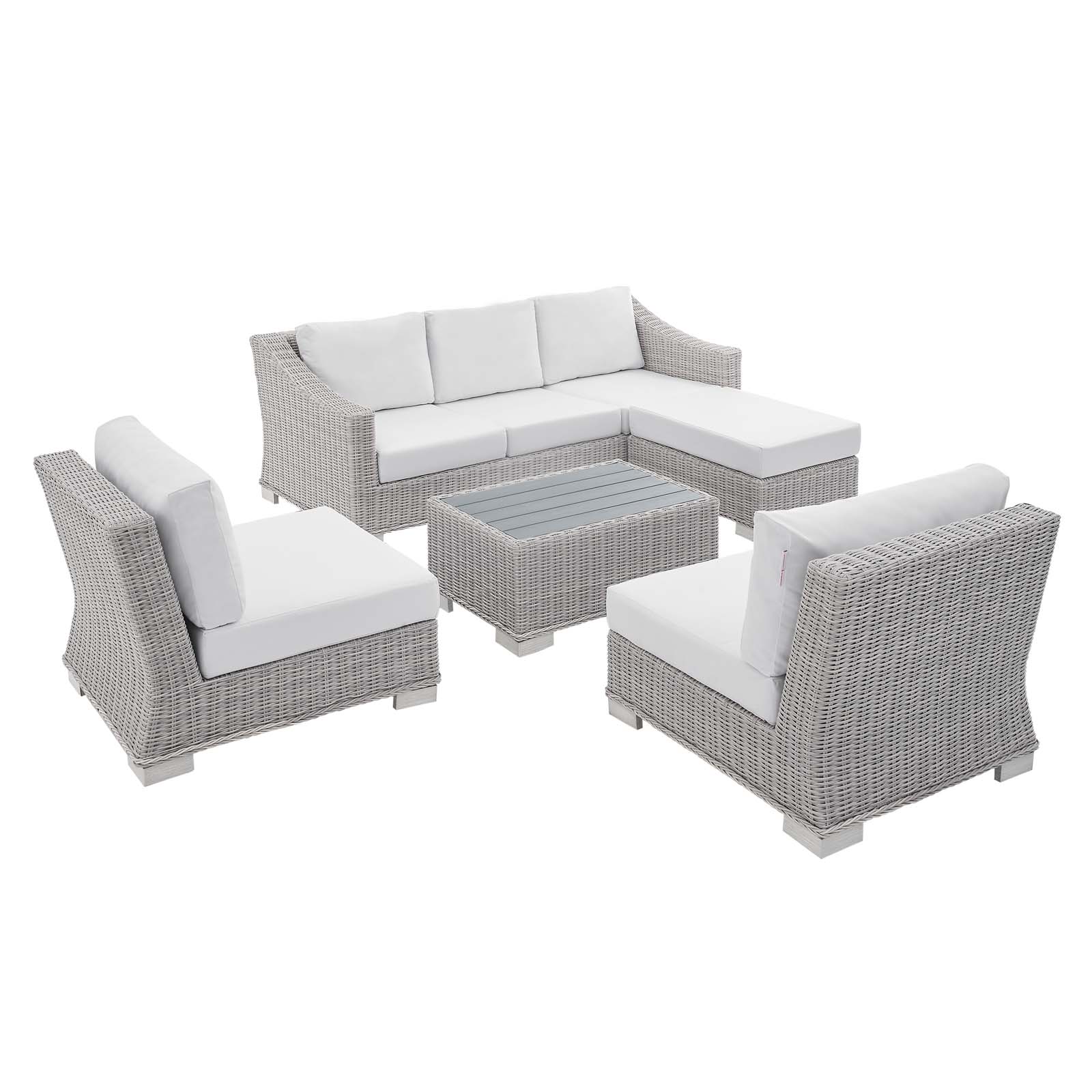 Modway Conway Sunbrella® Outdoor Patio Wicker Rattan 5Piece Furniture
