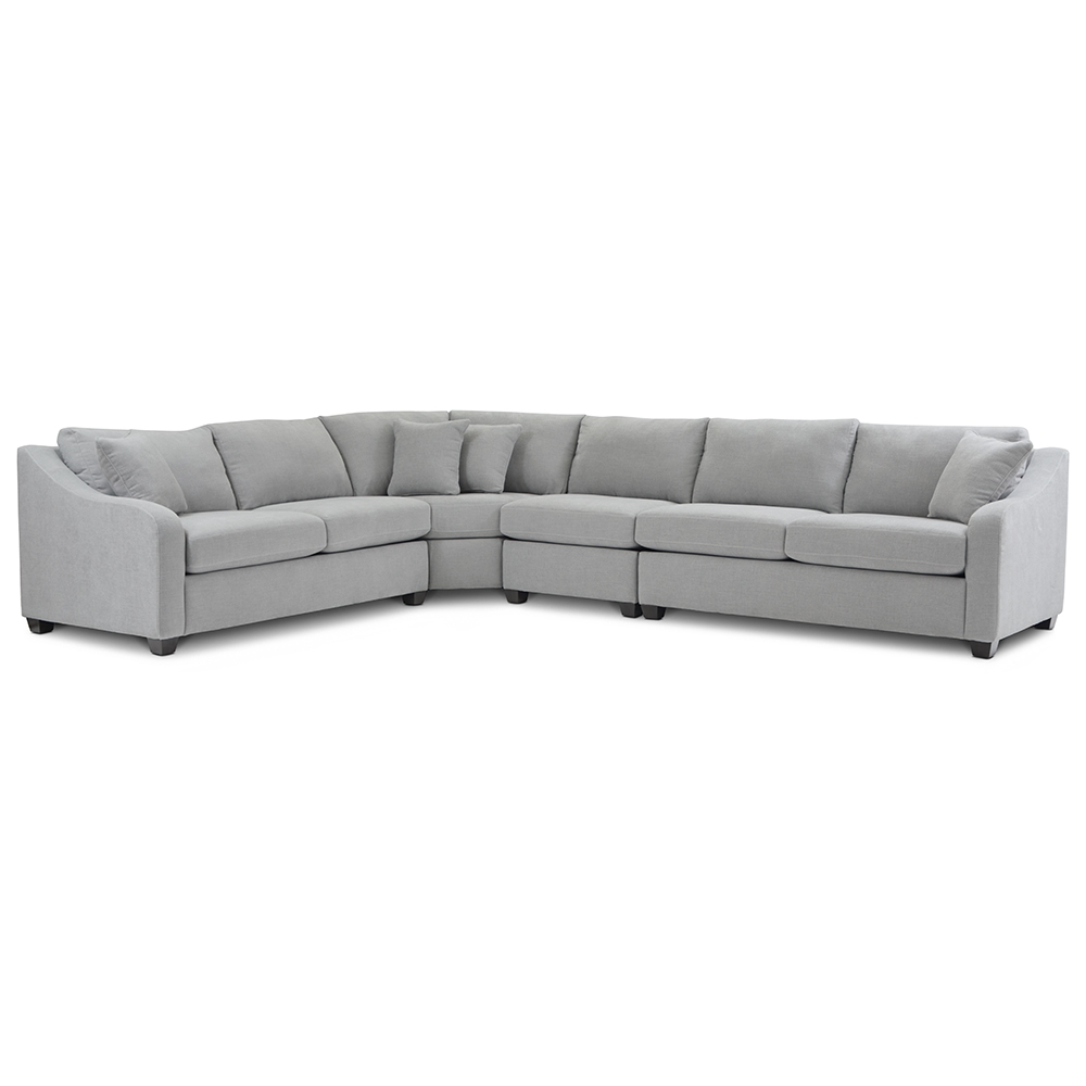 4-pc. Rounded L-Shape Sectional w/Slope Arms