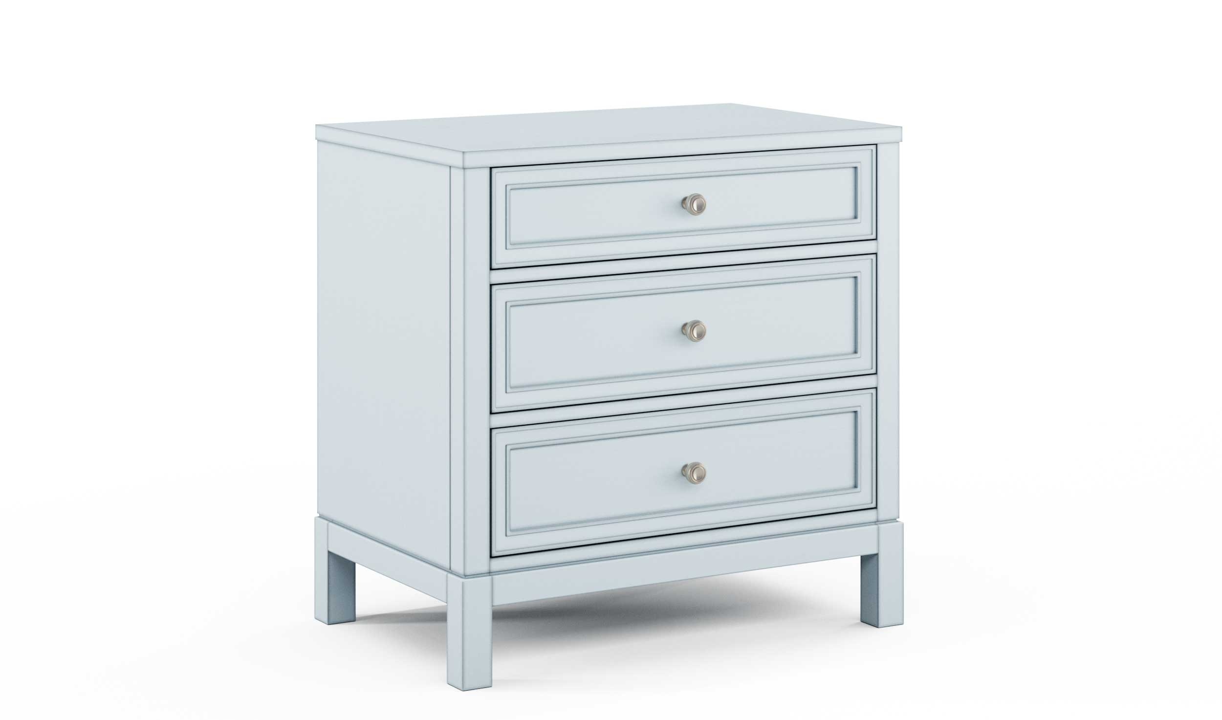 3-Drawer Wide Nightstand