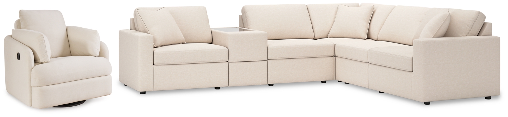 6-Piece Sectional And Swivel Glider Recliner