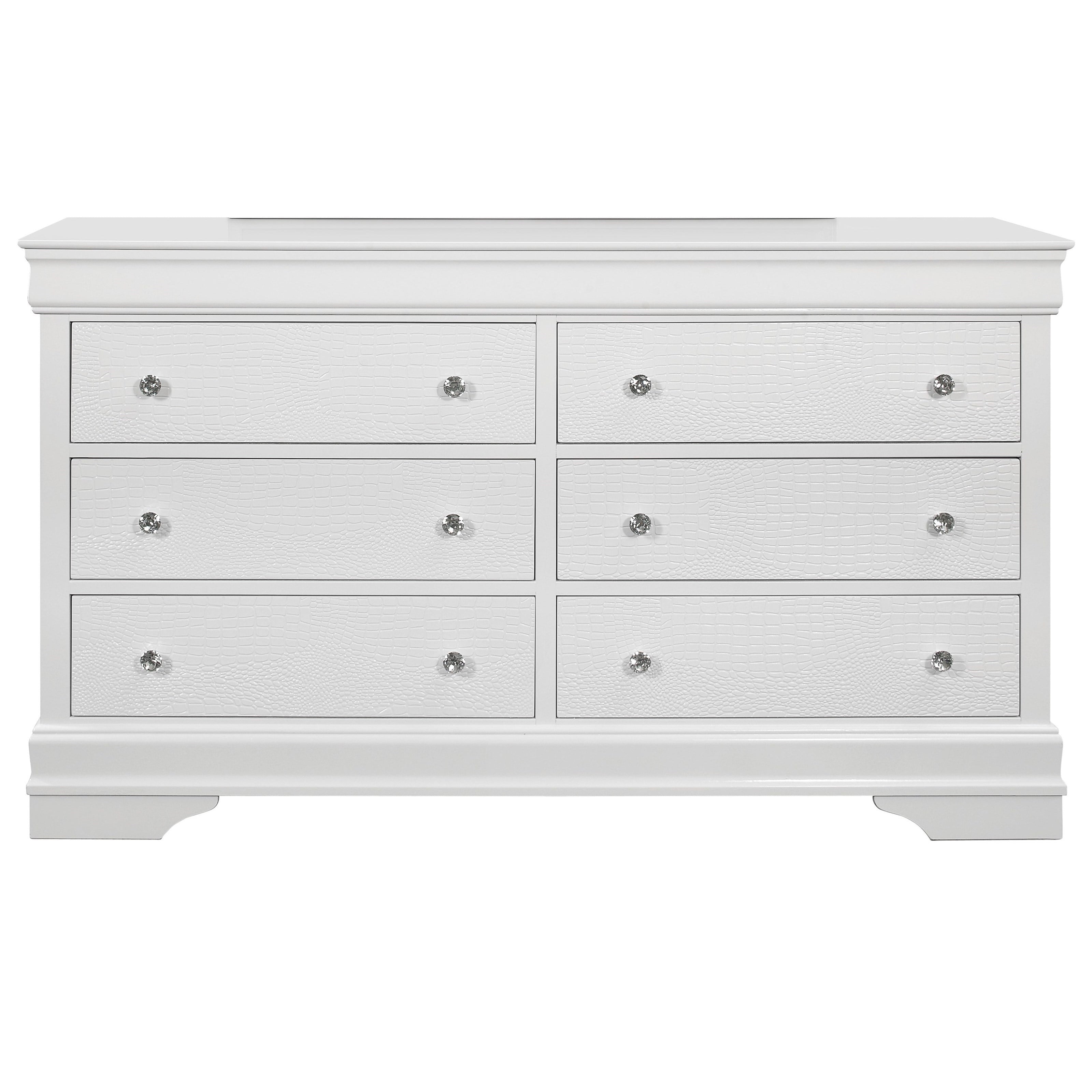 Global Furniture Pompei Transitional 6Drawer Dresser with Crocodile