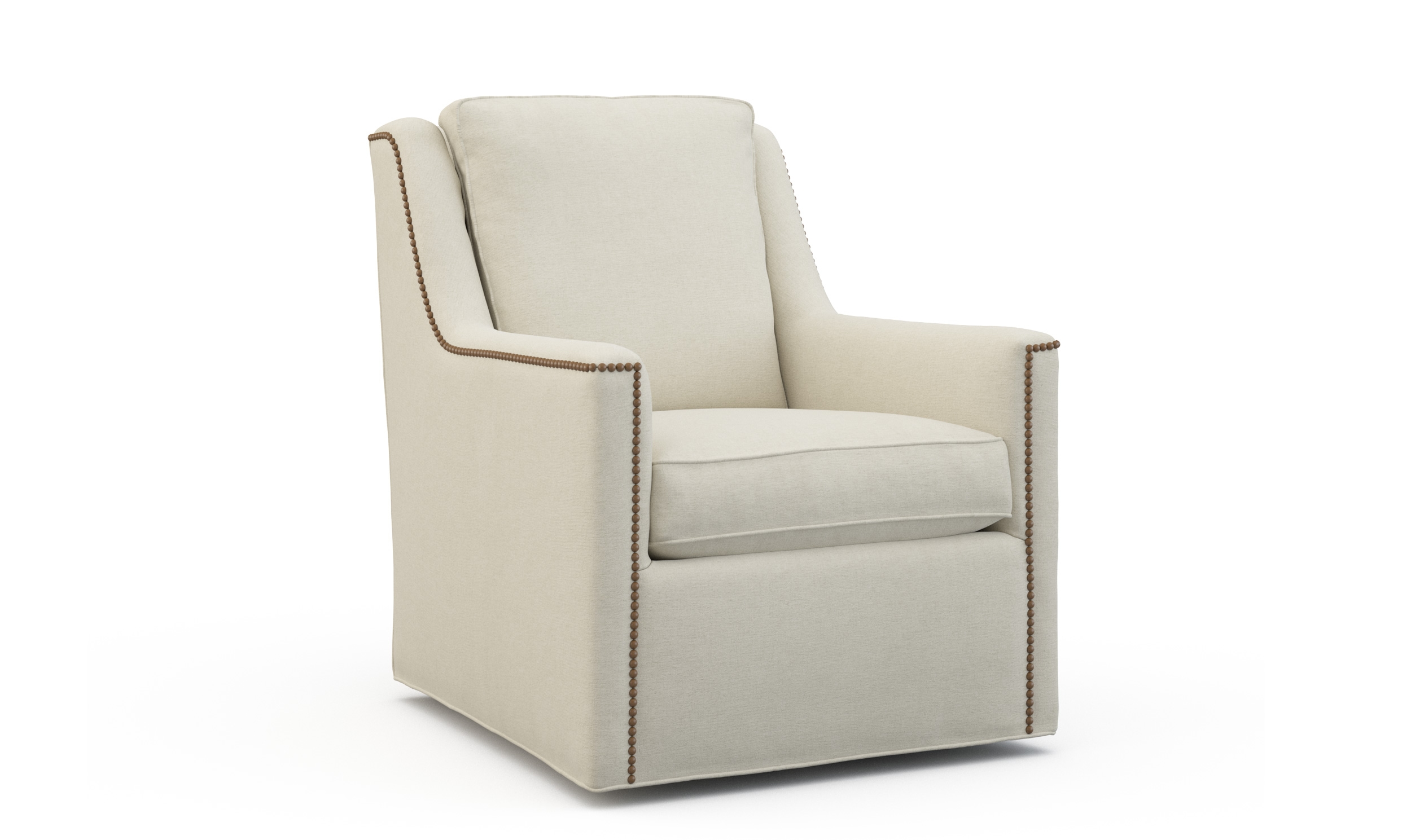 Swivel Accent Chair w/Nailheads